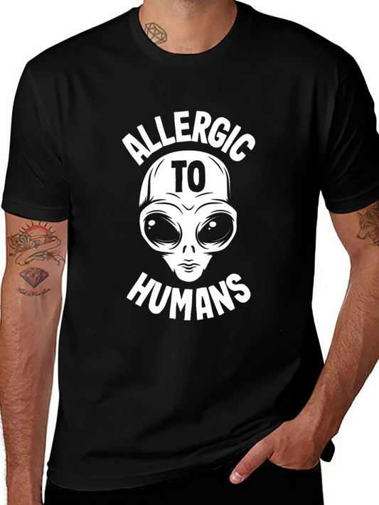 Allergic to Humans Alien Graphic T-Shirt