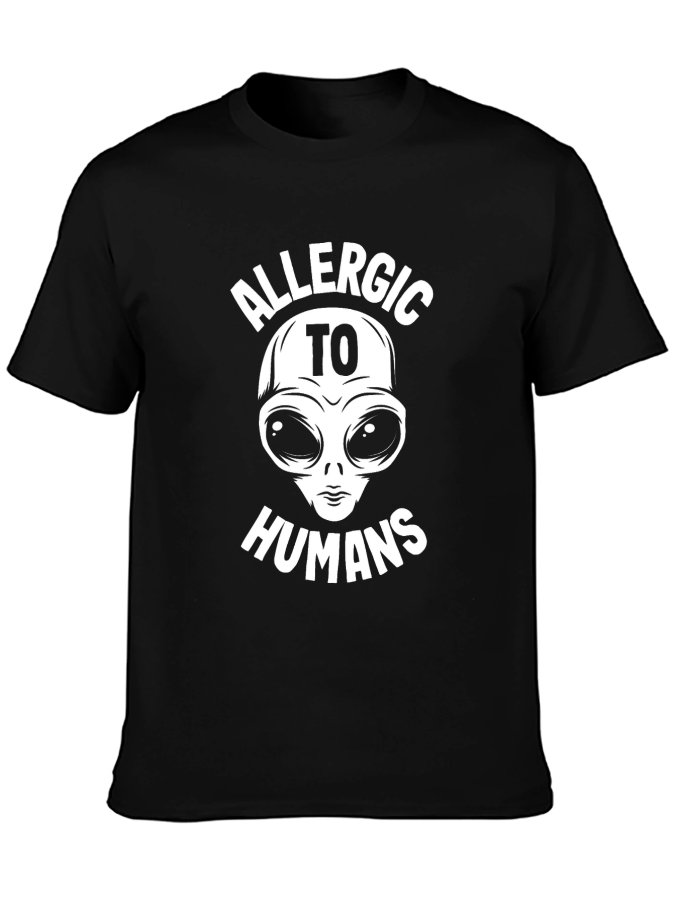 Allergic to Humans Alien Graphic T-Shirt