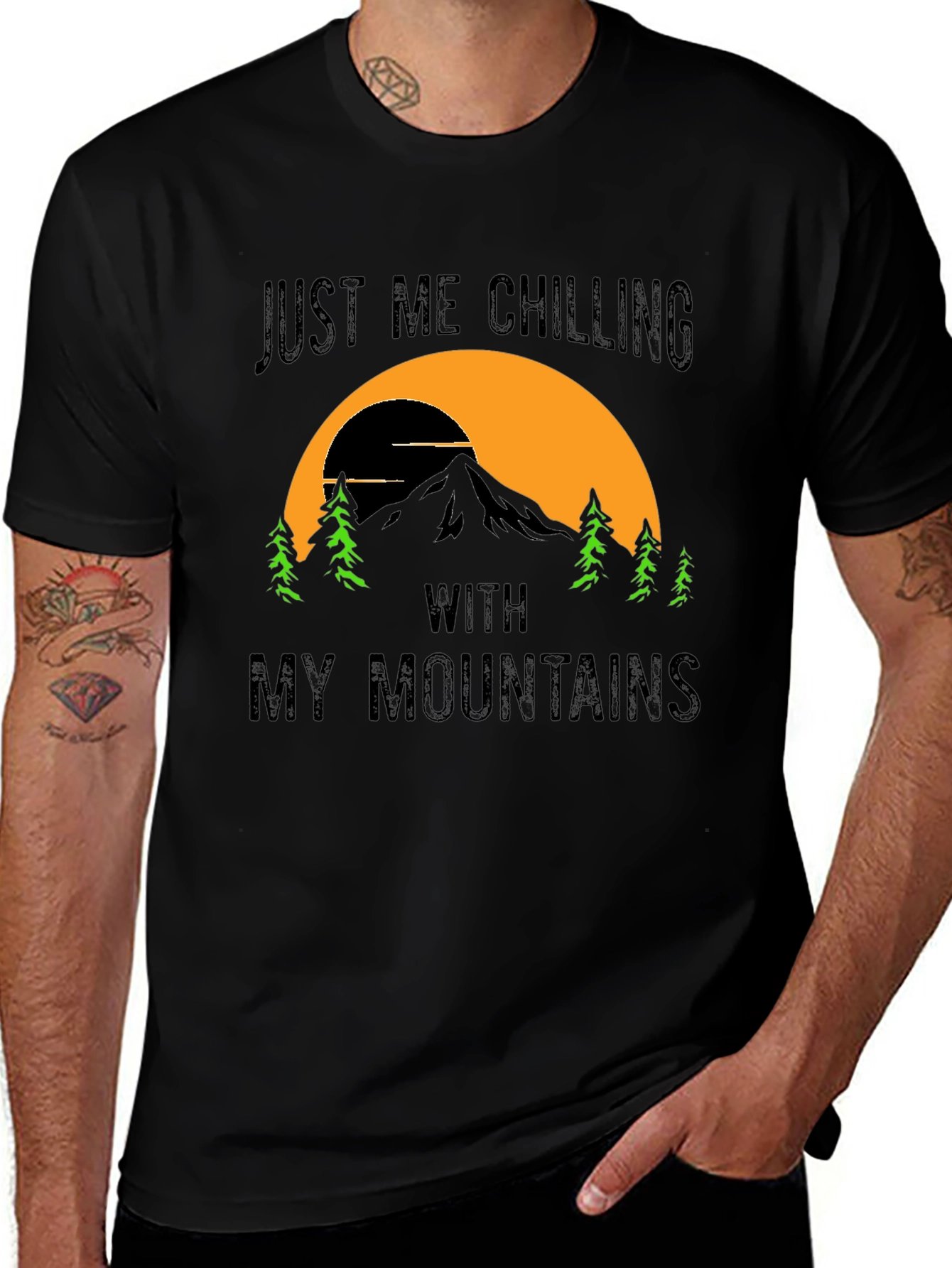Chilling With My Mountains Graphic Tee