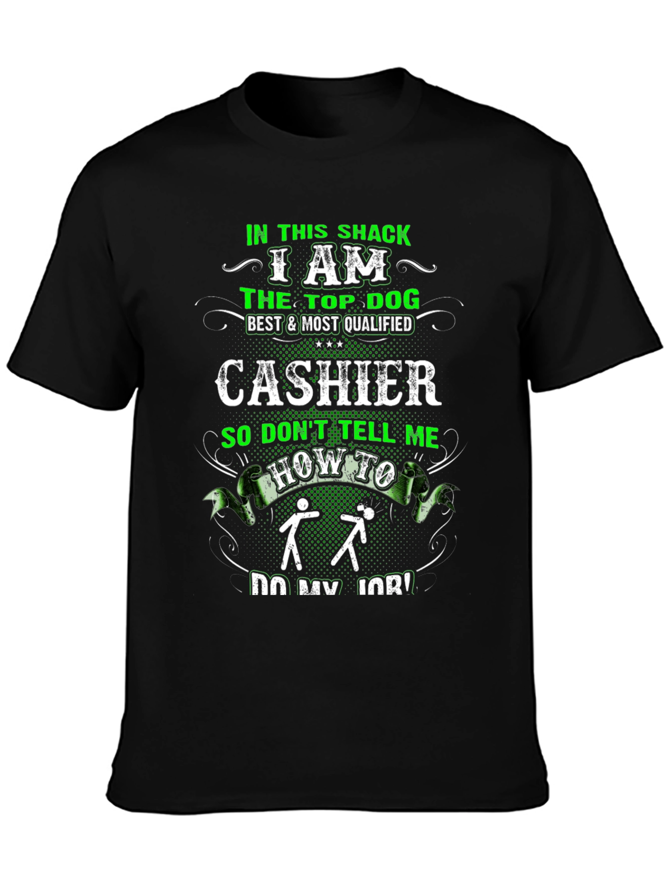 Cashier Top Dog Funny Graphic T-Shirt