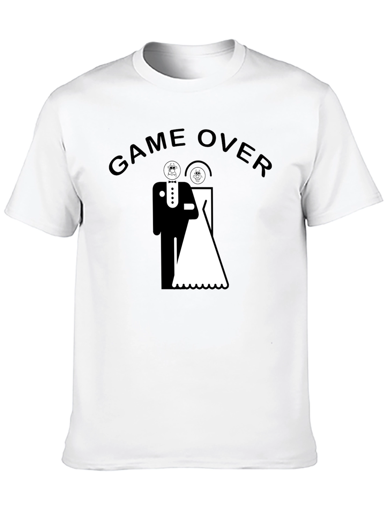 Game Over Wedding T-Shirt Funny Groom Bride Graphic Tee