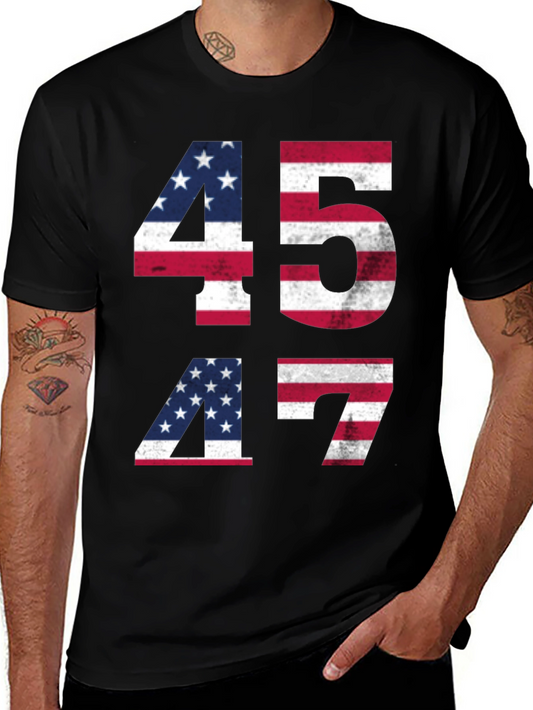 45 47 American Flag Patriotic T-Shirt