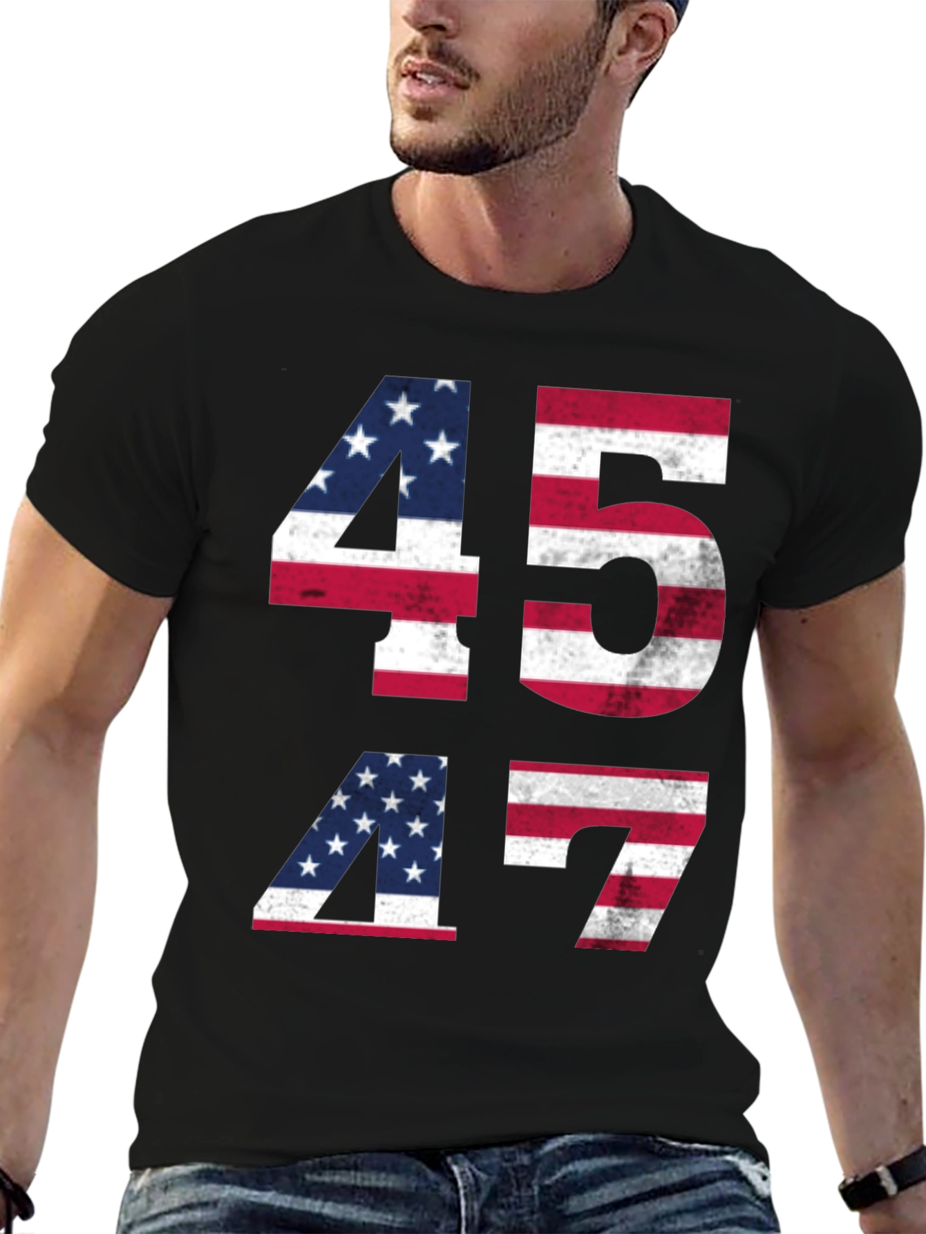 45 47 American Flag Patriotic T-Shirt