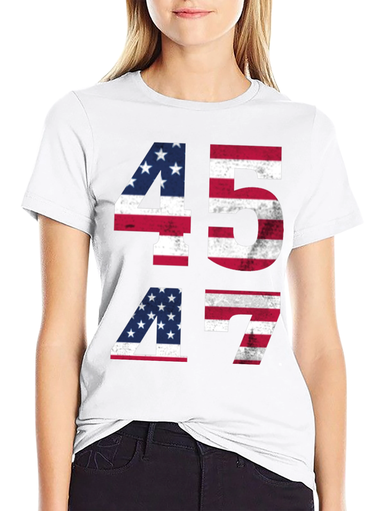 45 47 American Flag Patriotic T-Shirt