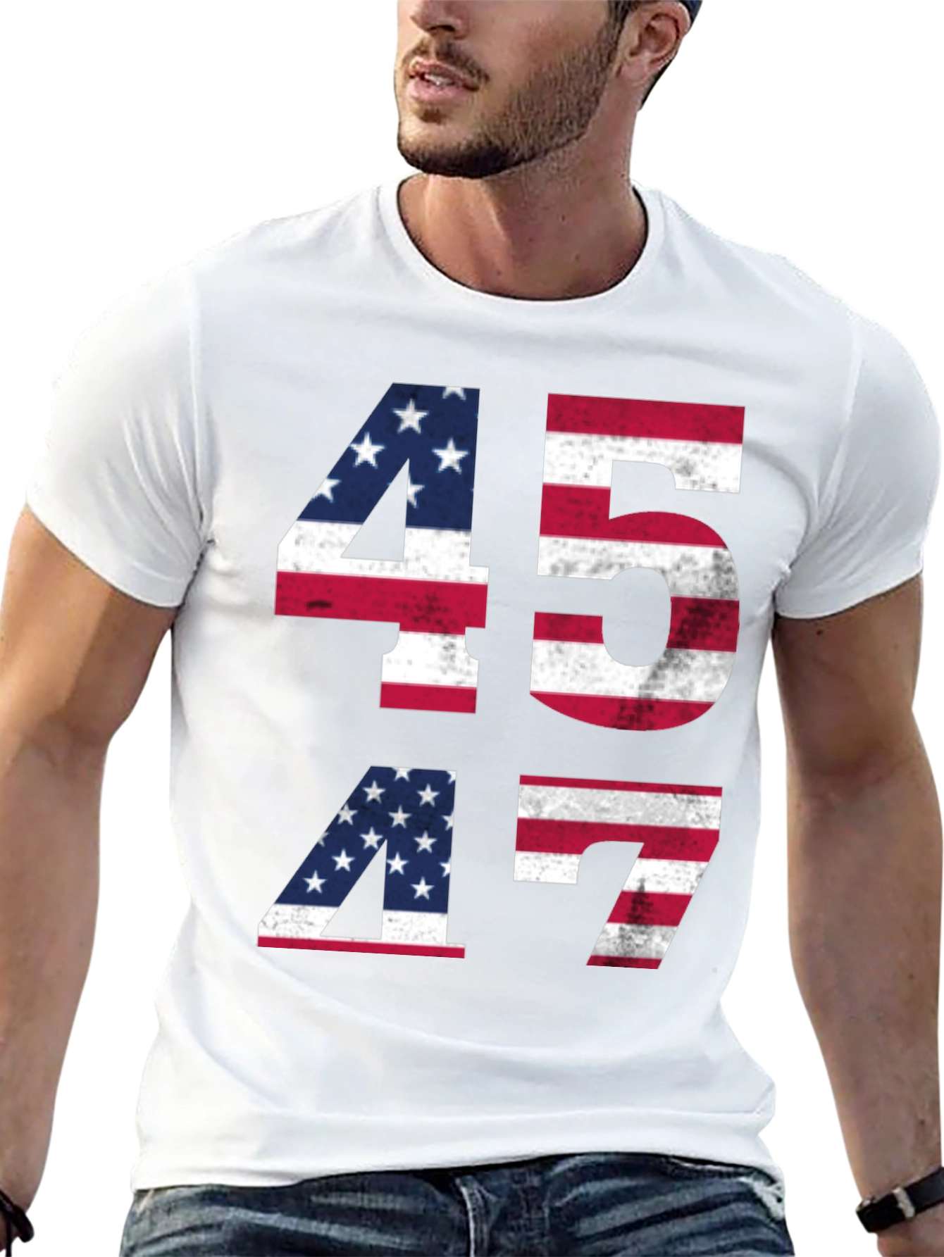 45 47 American Flag Patriotic T-Shirt