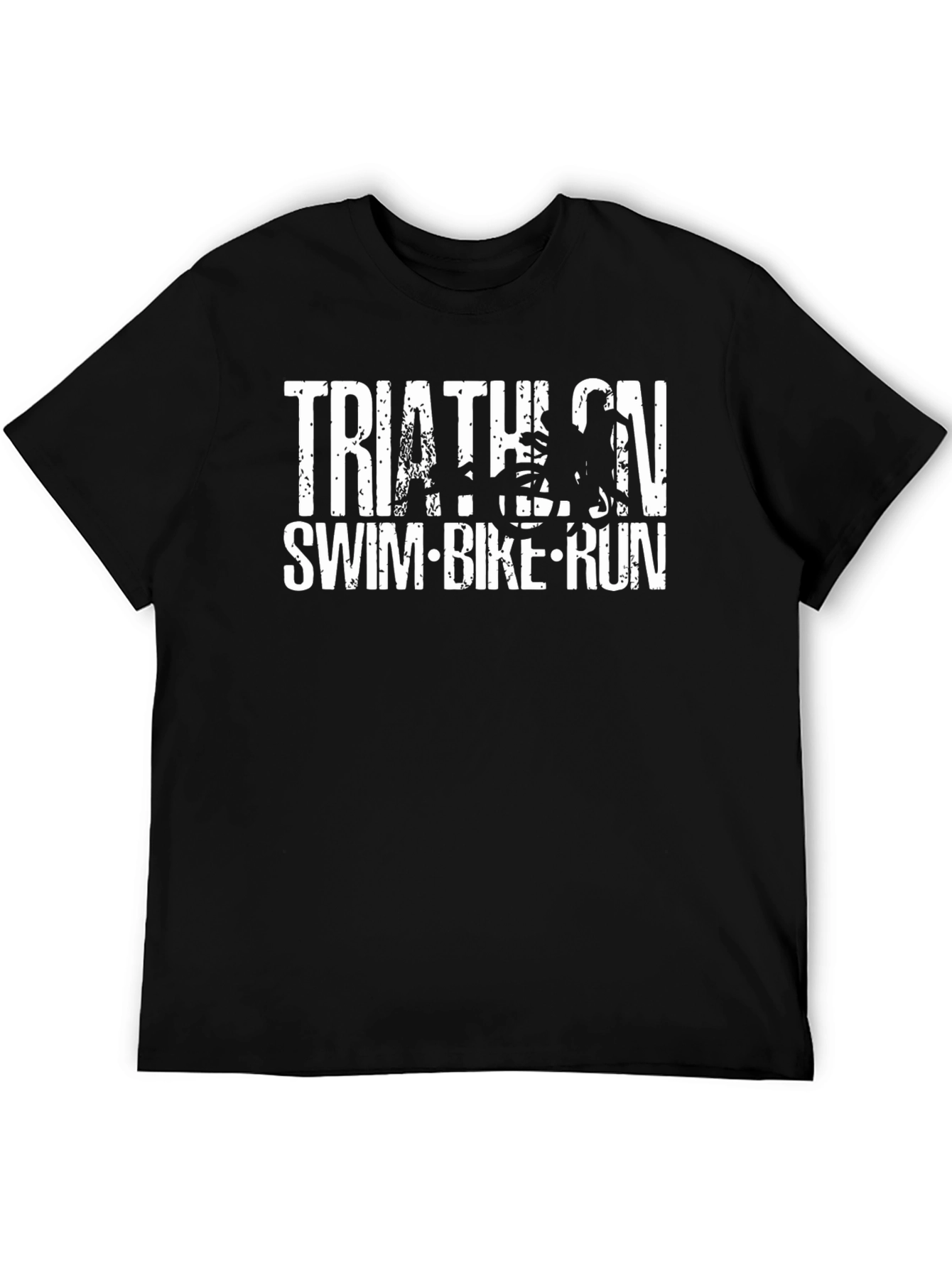 Triathlon Swim Bike Run Black T-Shirt