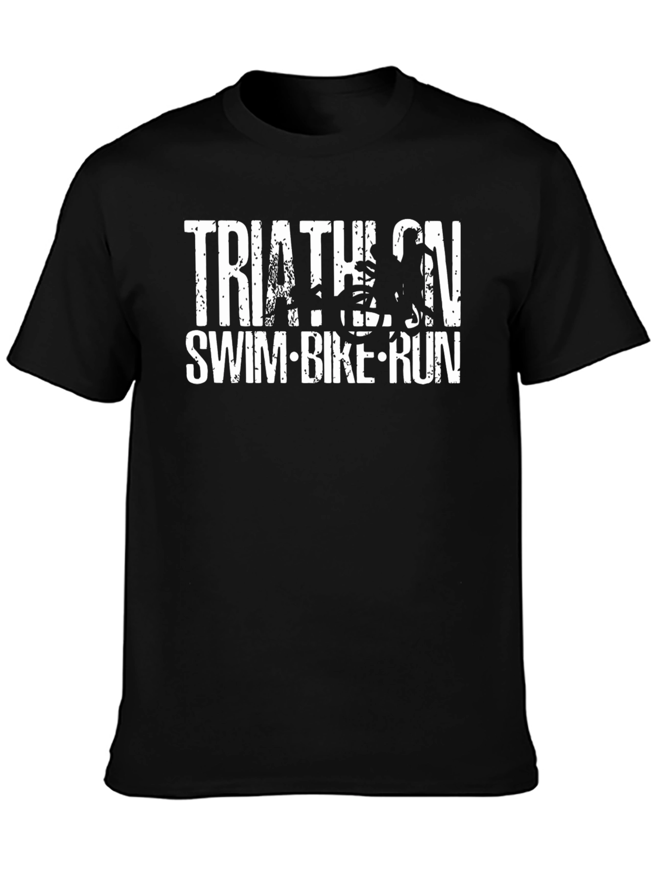 Triathlon Swim Bike Run Black T-Shirt