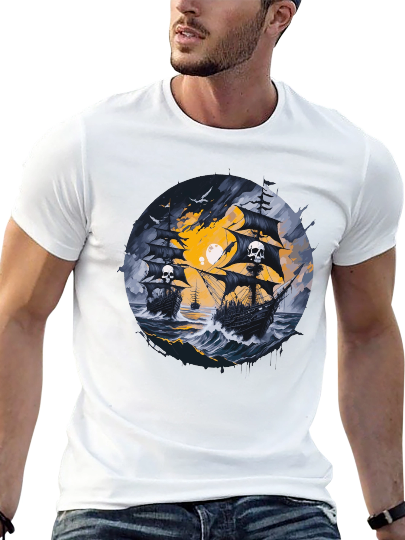 Skull Pirate Ship T-Shirt