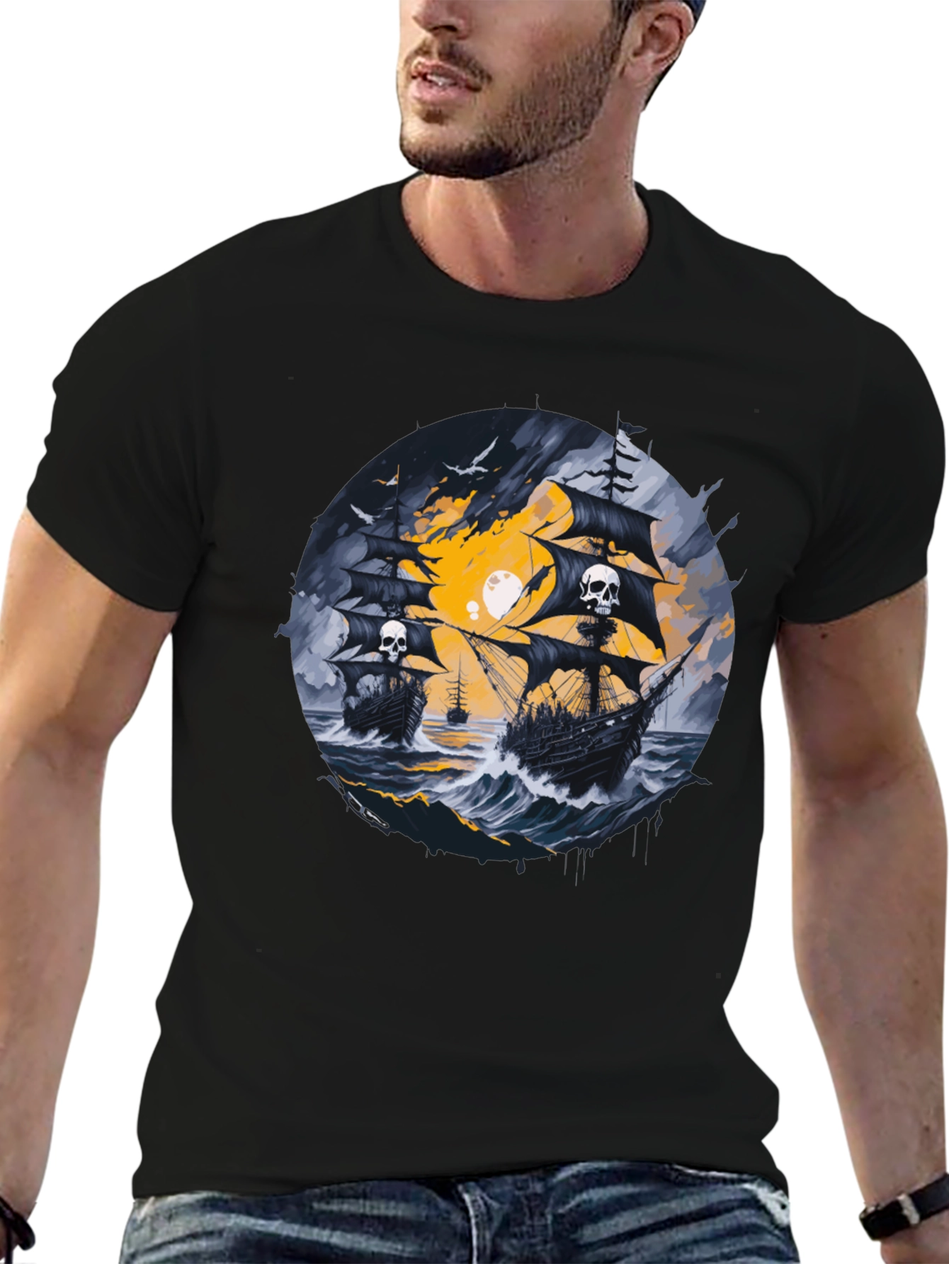 Skull Pirate Ship T-Shirt