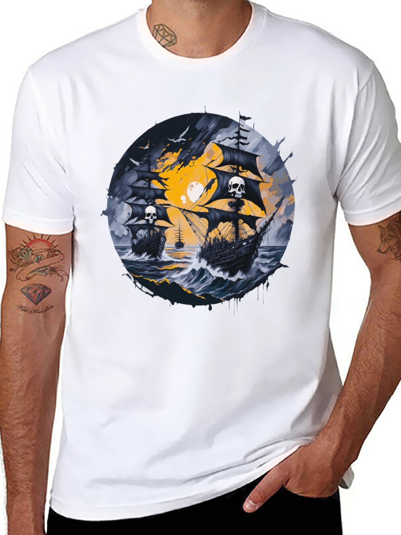 Skull Pirate Ship T-Shirt