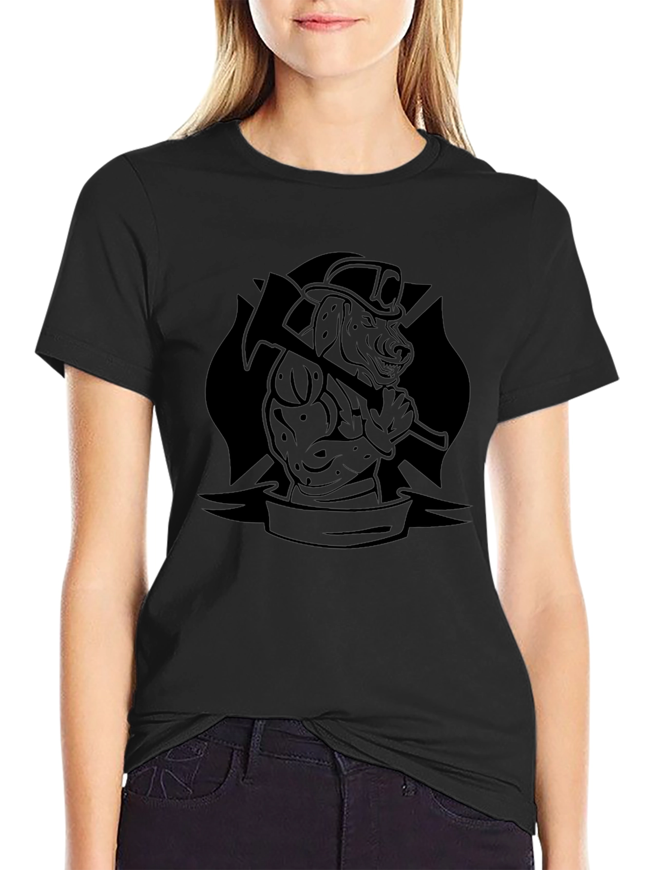 Firefighter Dog Graphic T-Shirt