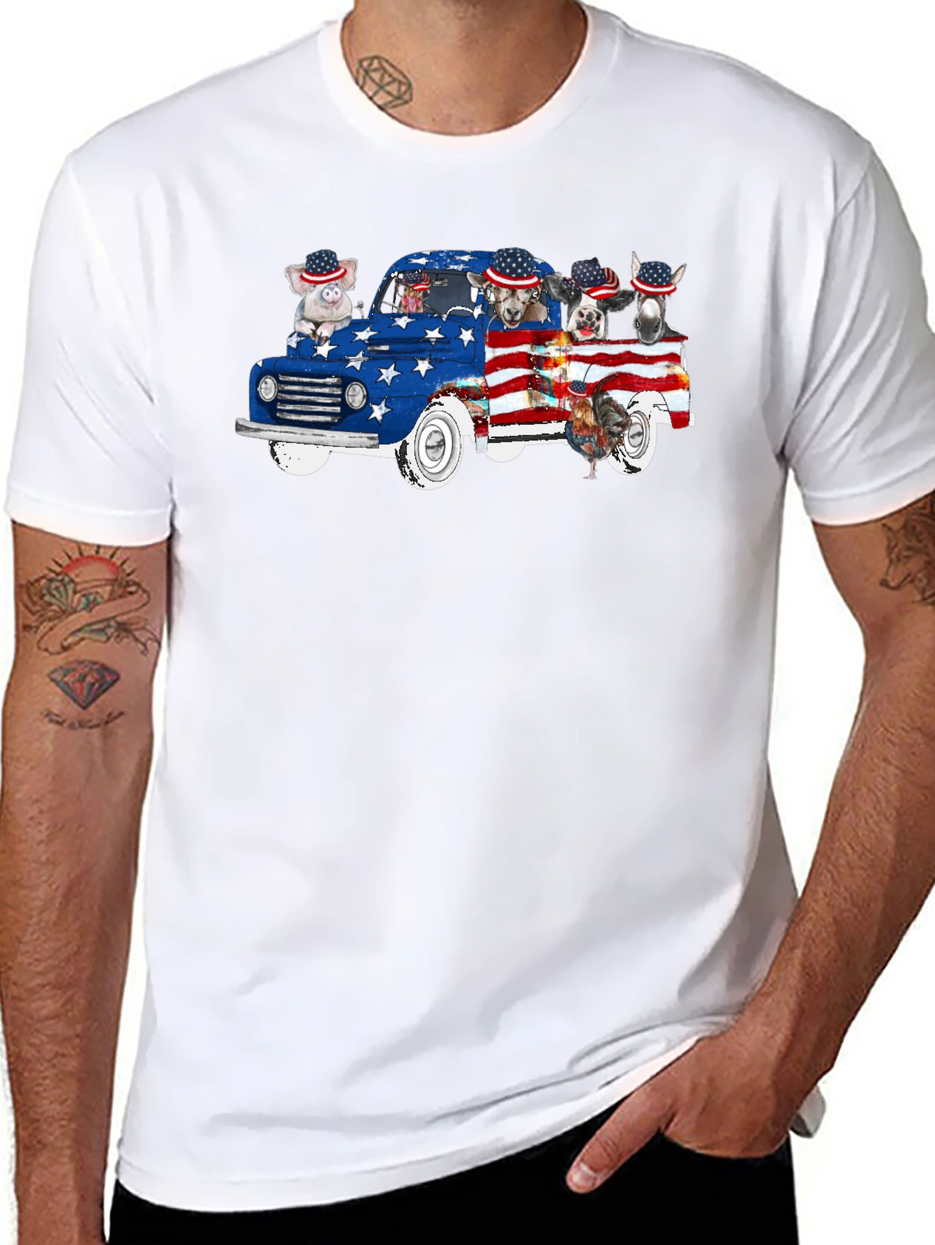 Patriotic Animals Truck T-Shirt