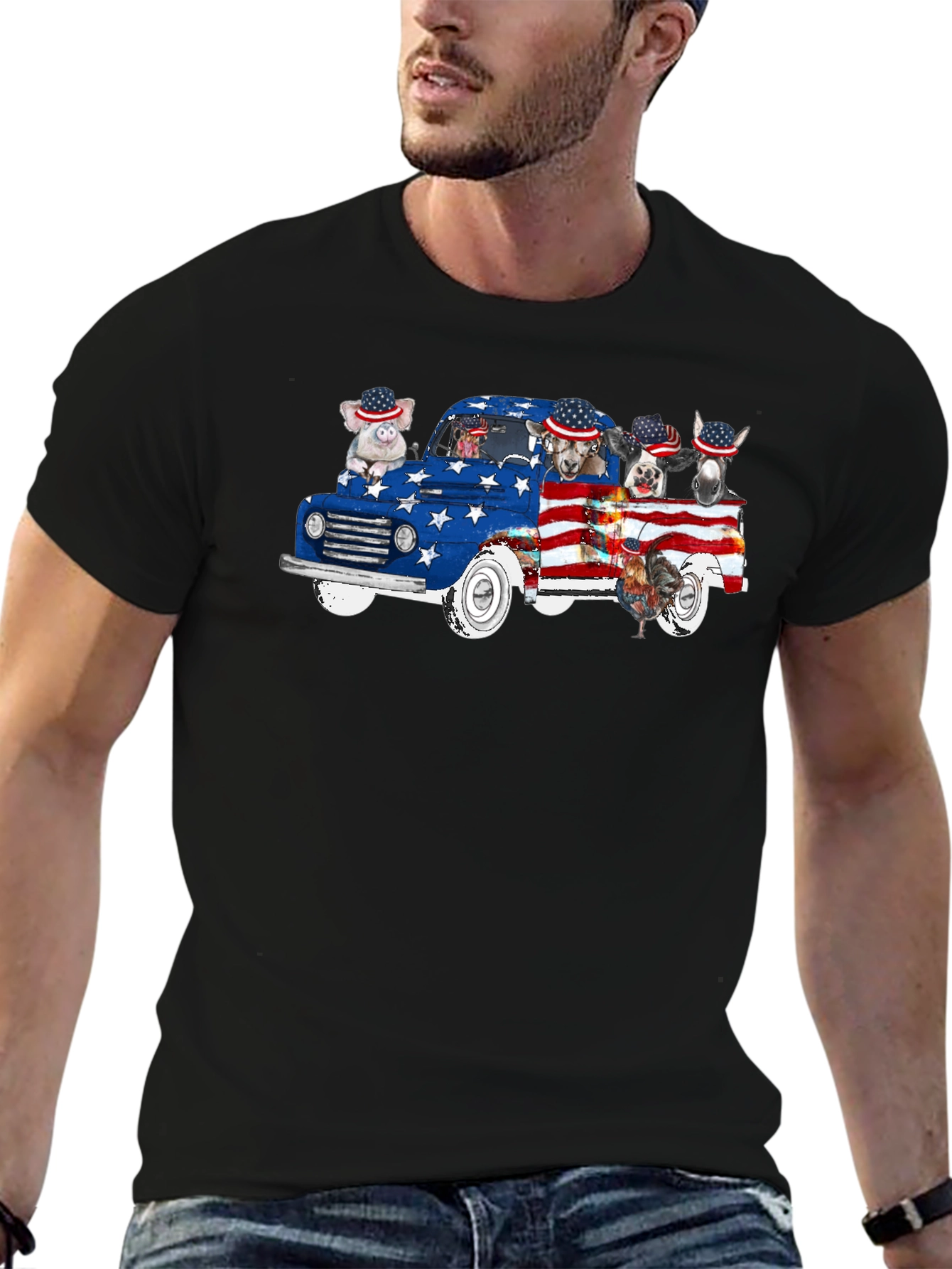 Patriotic Animals Truck T-Shirt