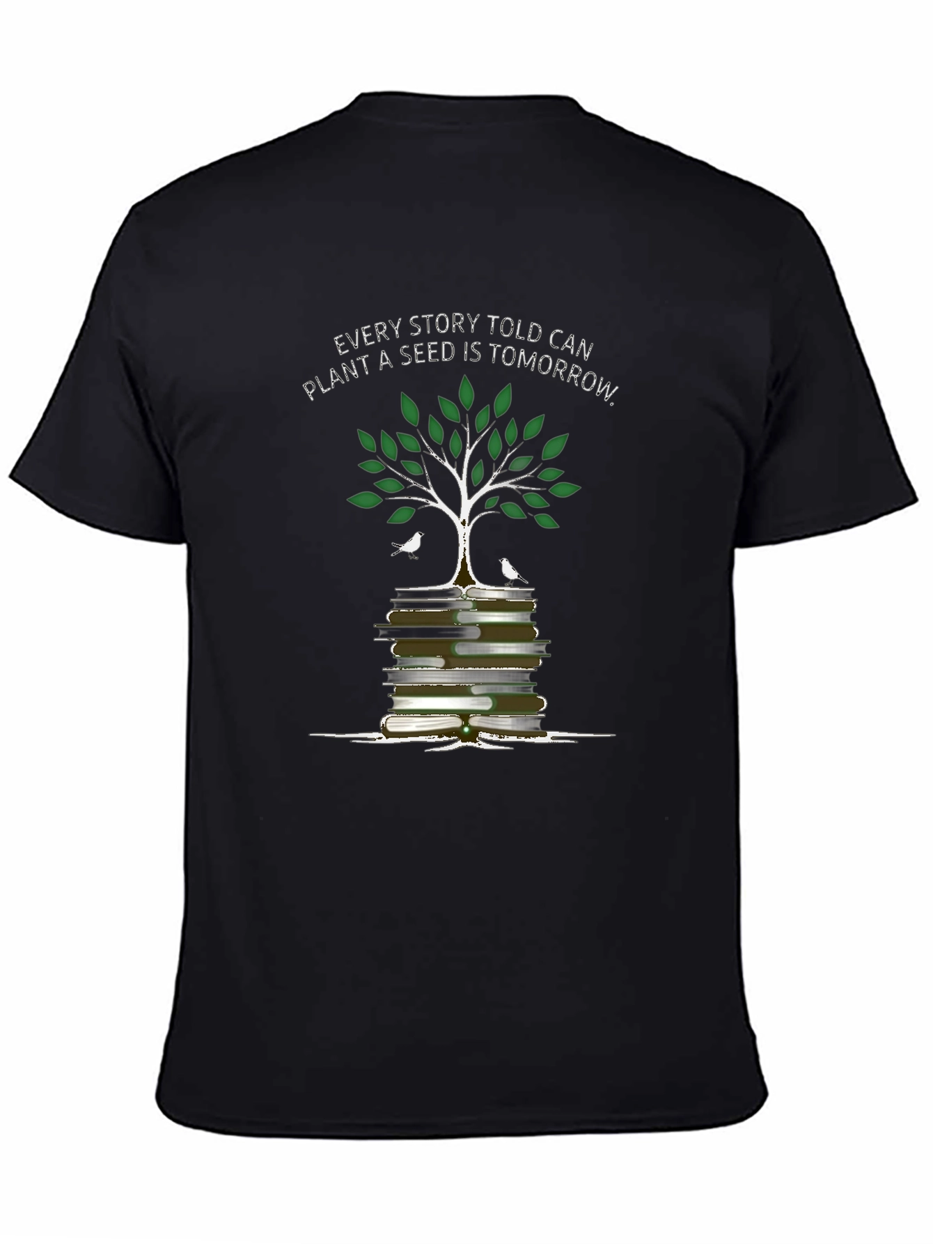 Story Seed T-Shirt: Books & Tree Graphic Tee