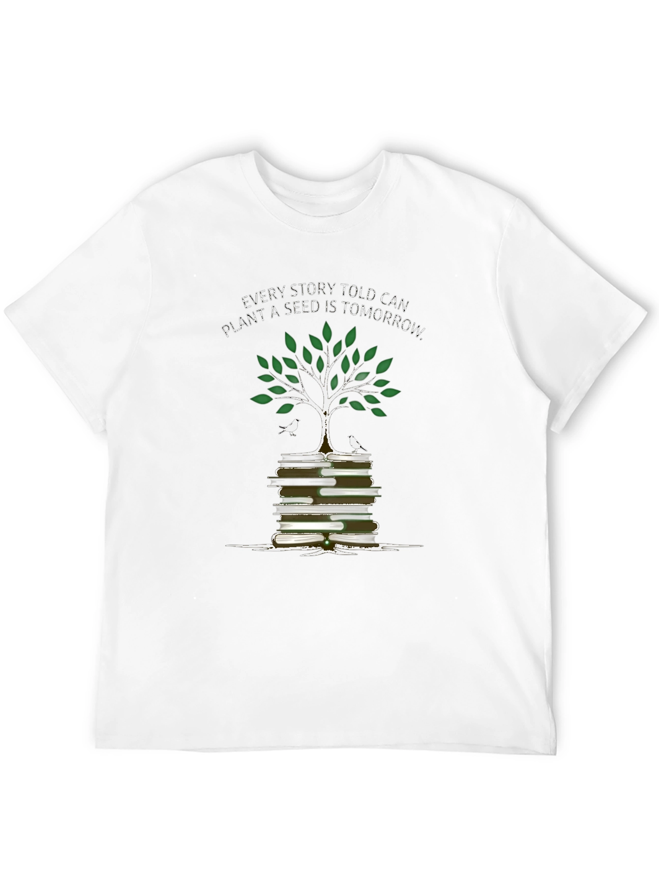 Story Seed T-Shirt: Books & Tree Graphic Tee
