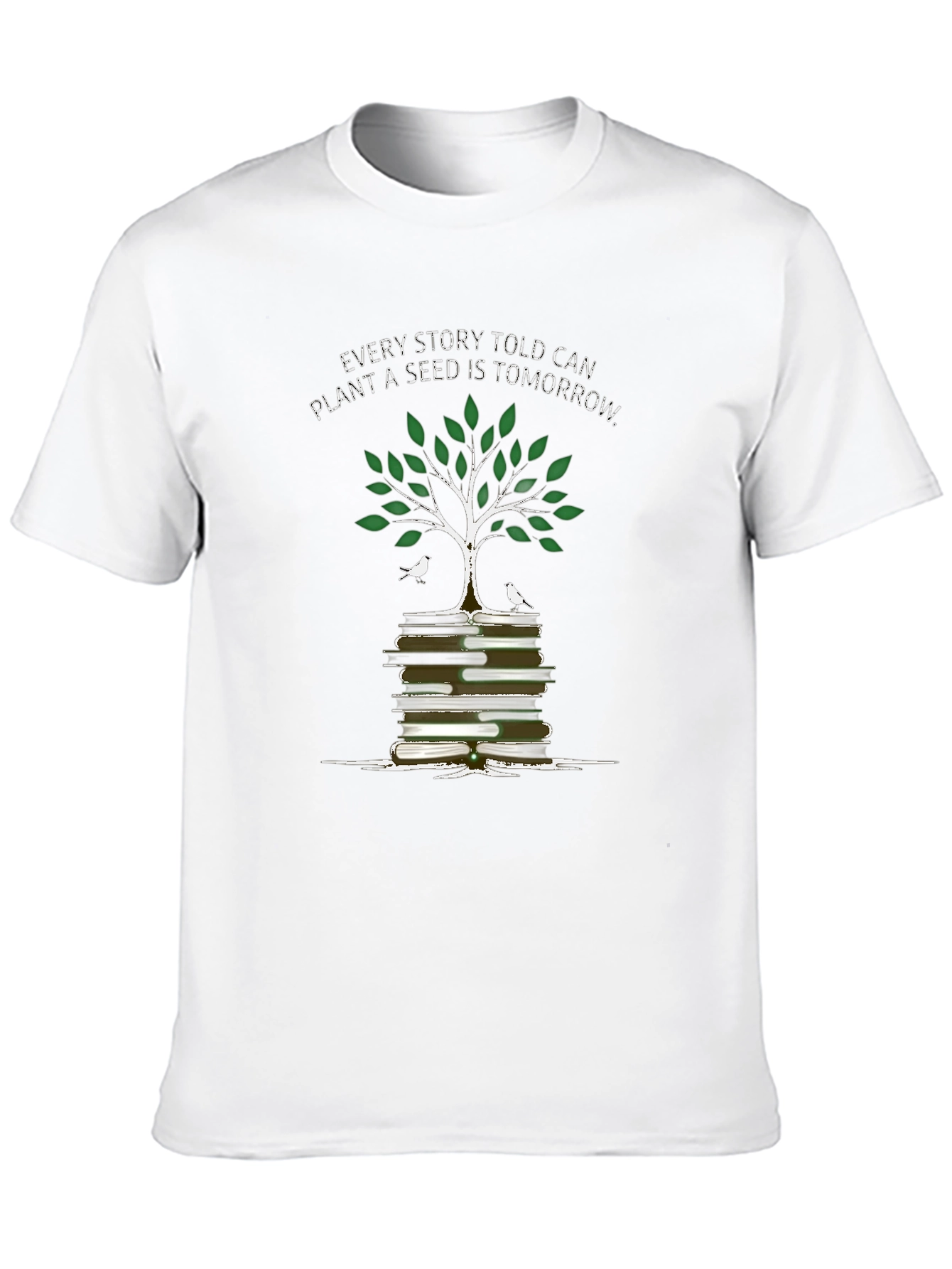 Story Seed T-Shirt: Books & Tree Graphic Tee