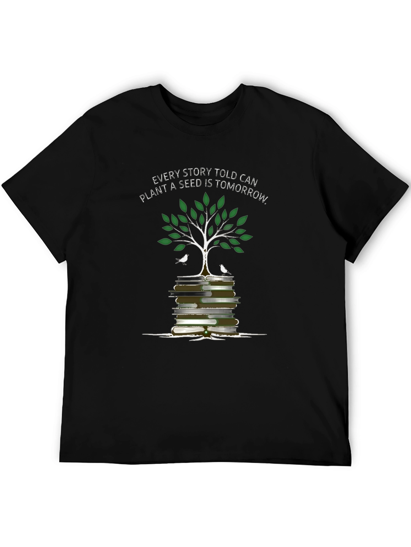 Story Seed T-Shirt: Books & Tree Graphic Tee