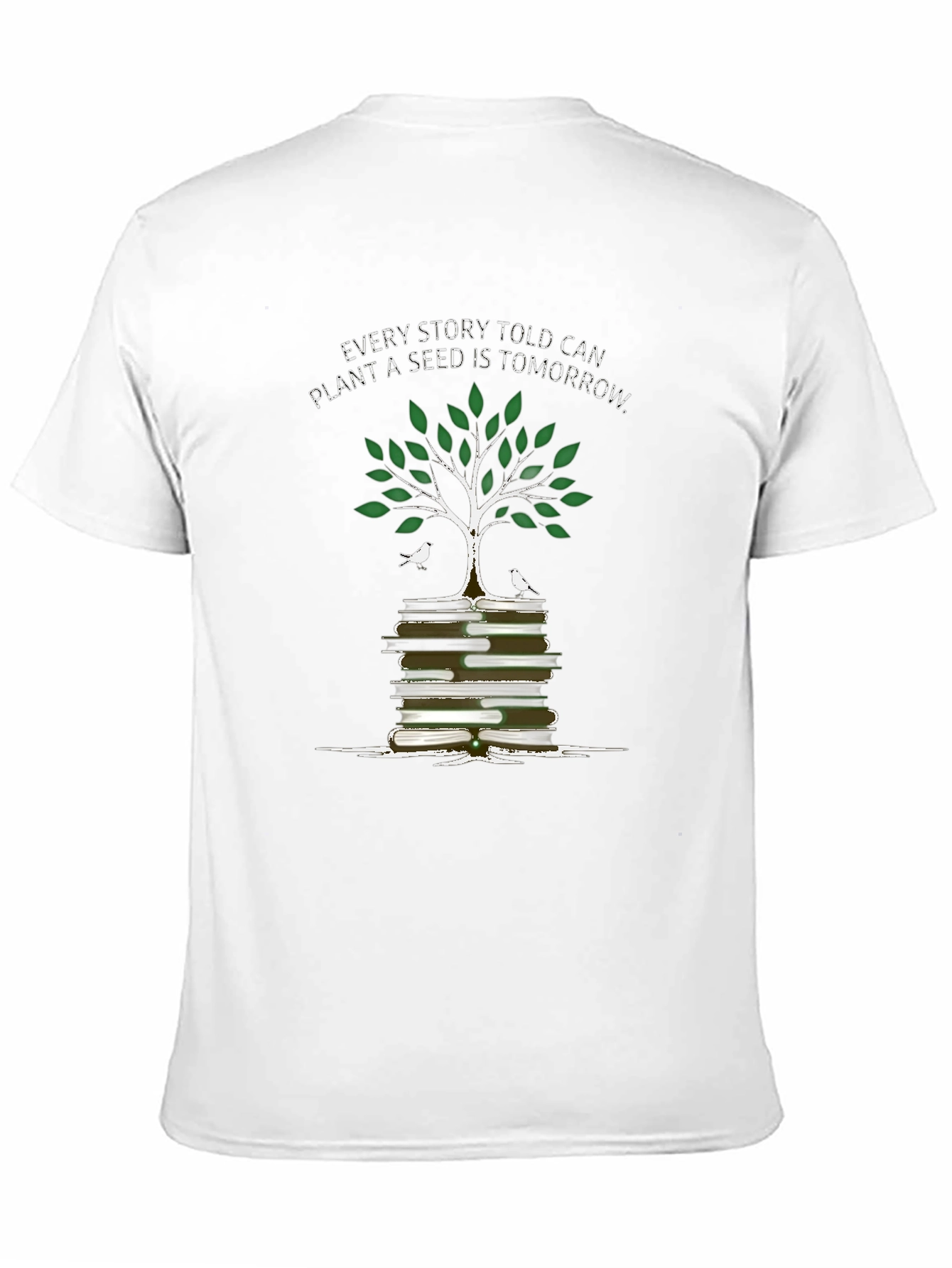 Story Seed T-Shirt: Books & Tree Graphic Tee