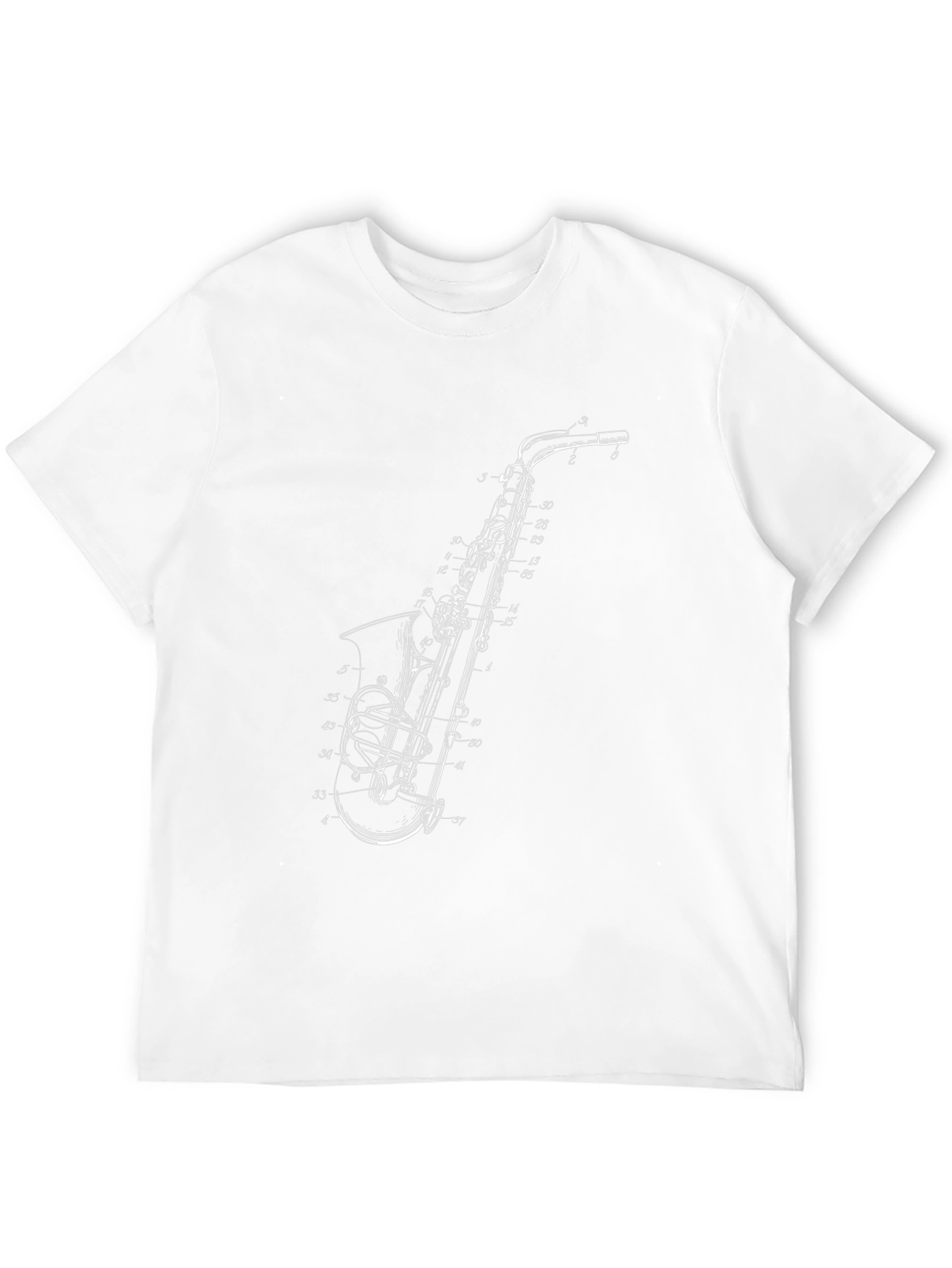 Saxophone Blueprint Graphic T-Shirt
