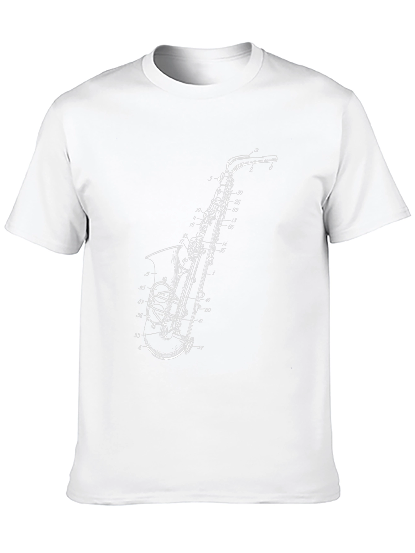 Saxophone Blueprint Graphic T-Shirt
