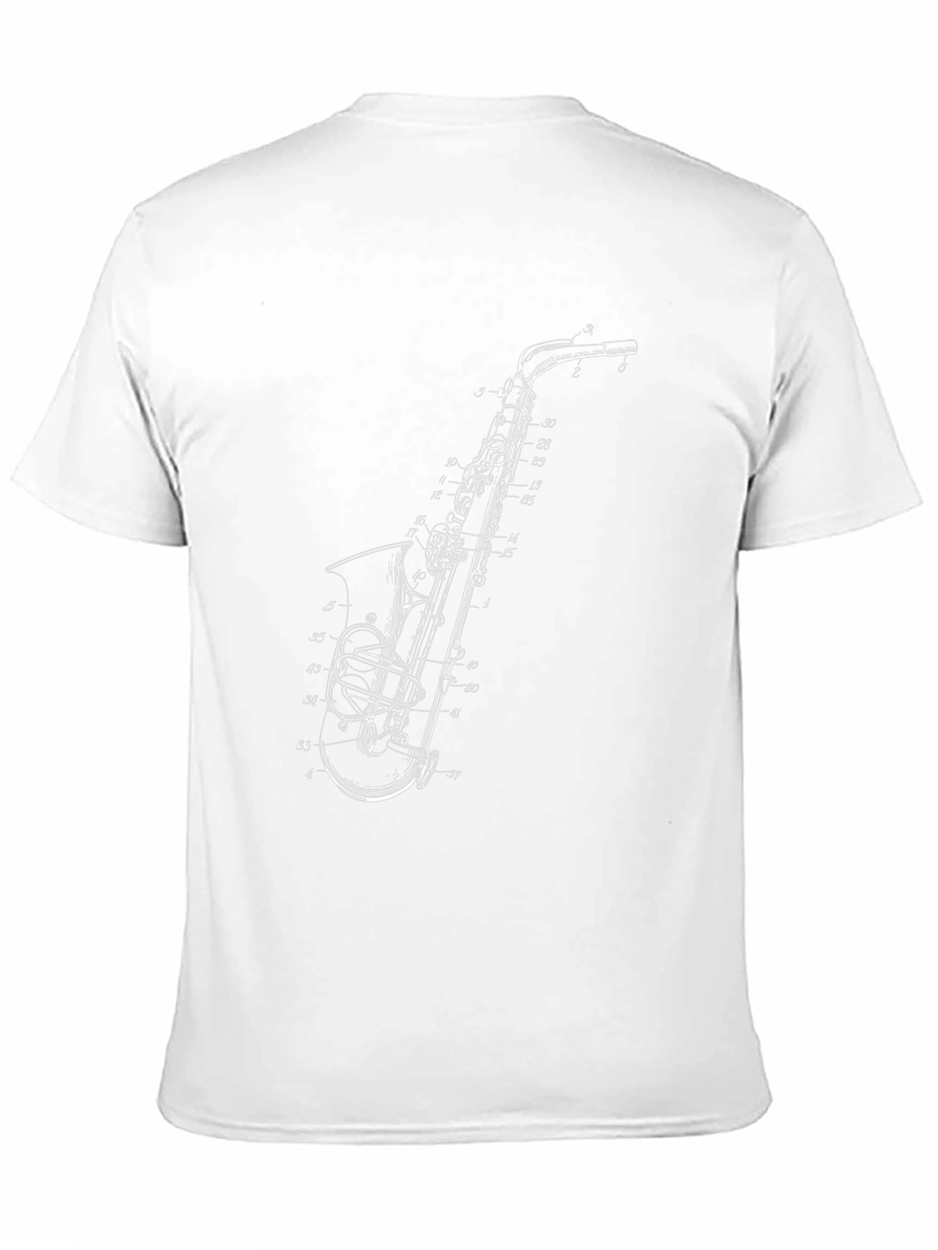 Saxophone Blueprint Graphic T-Shirt