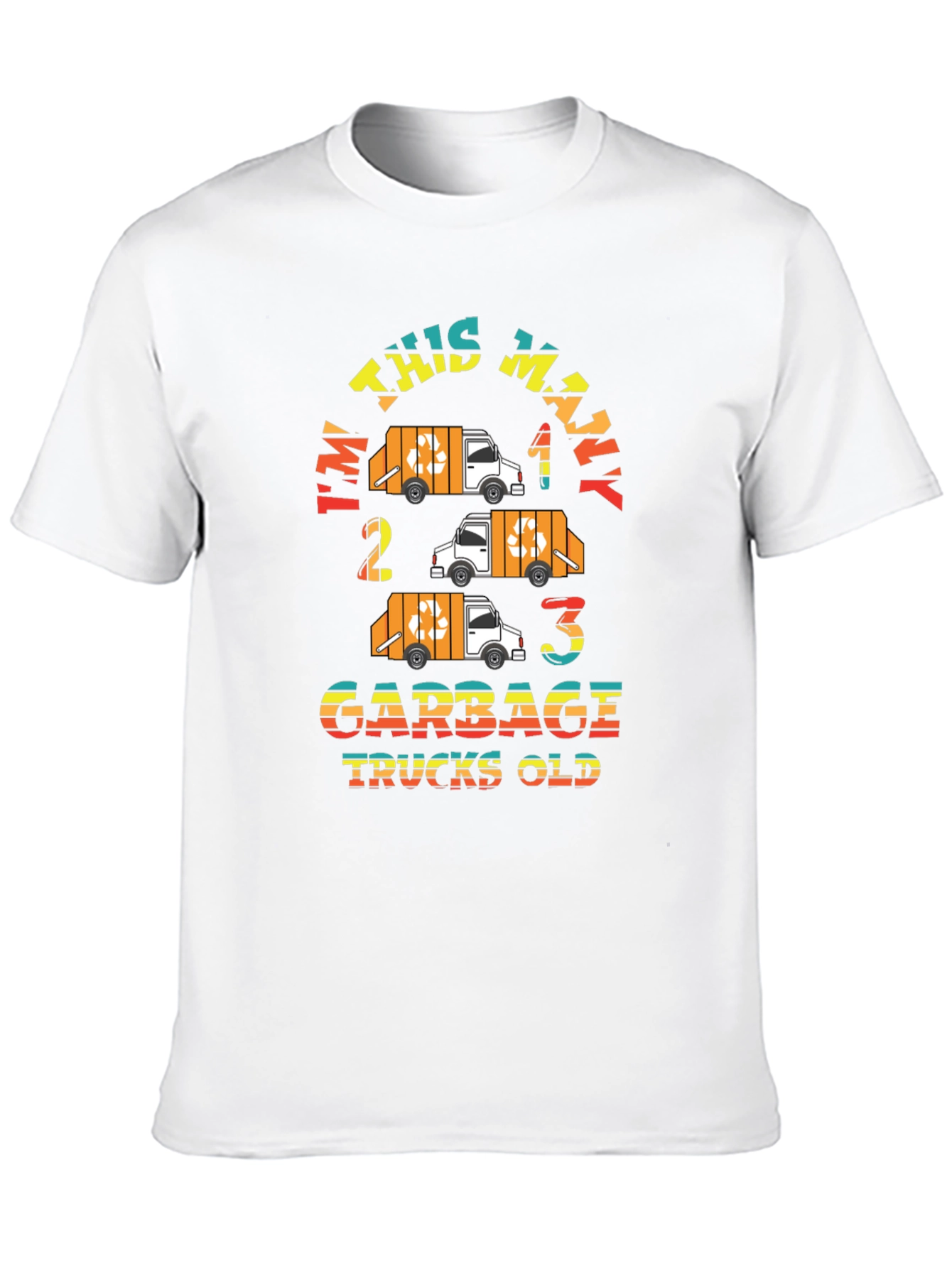 Im This Many Garbage Trucks Old Black Graphic Tee