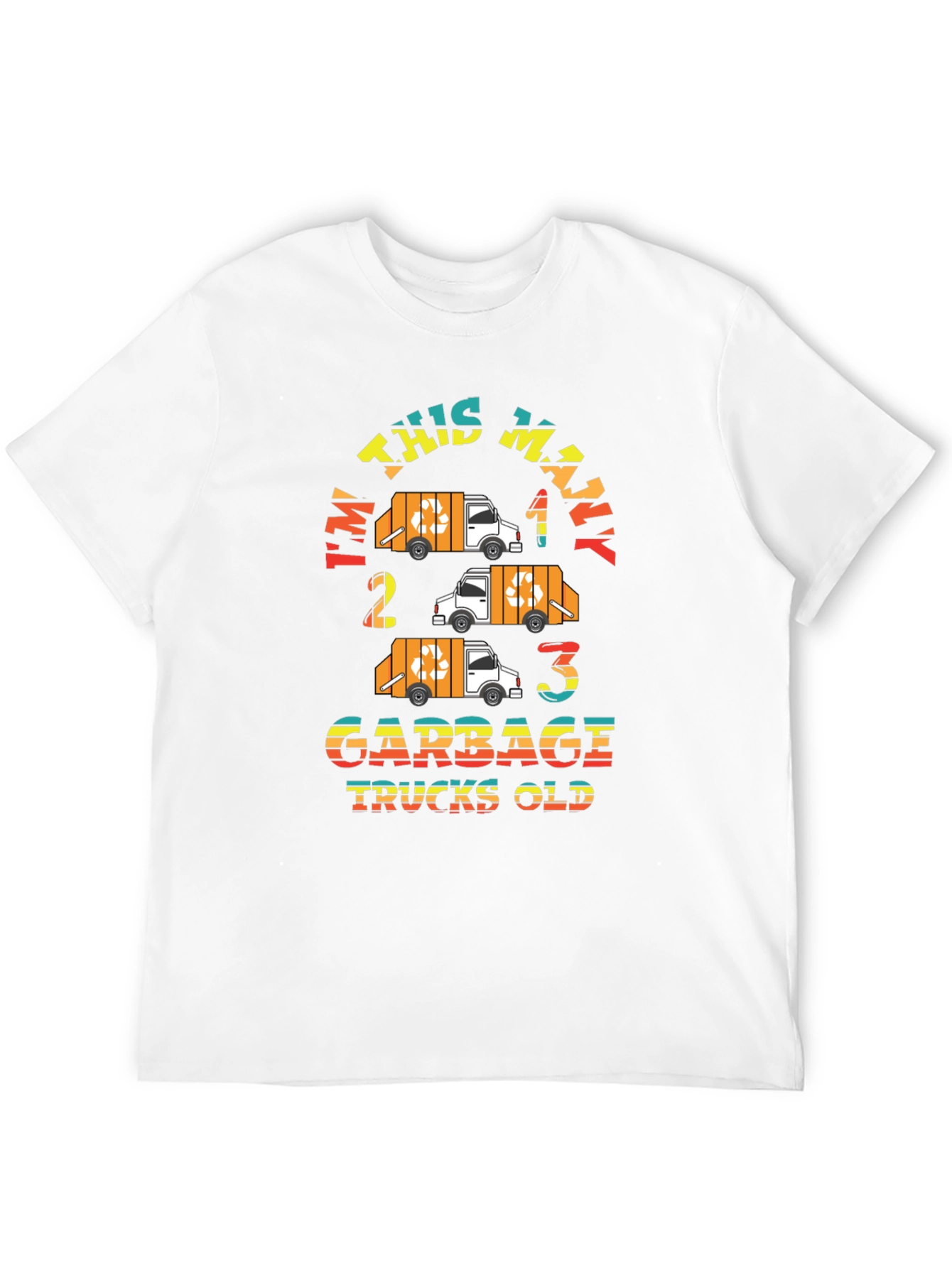 Im This Many Garbage Trucks Old Black Graphic Tee