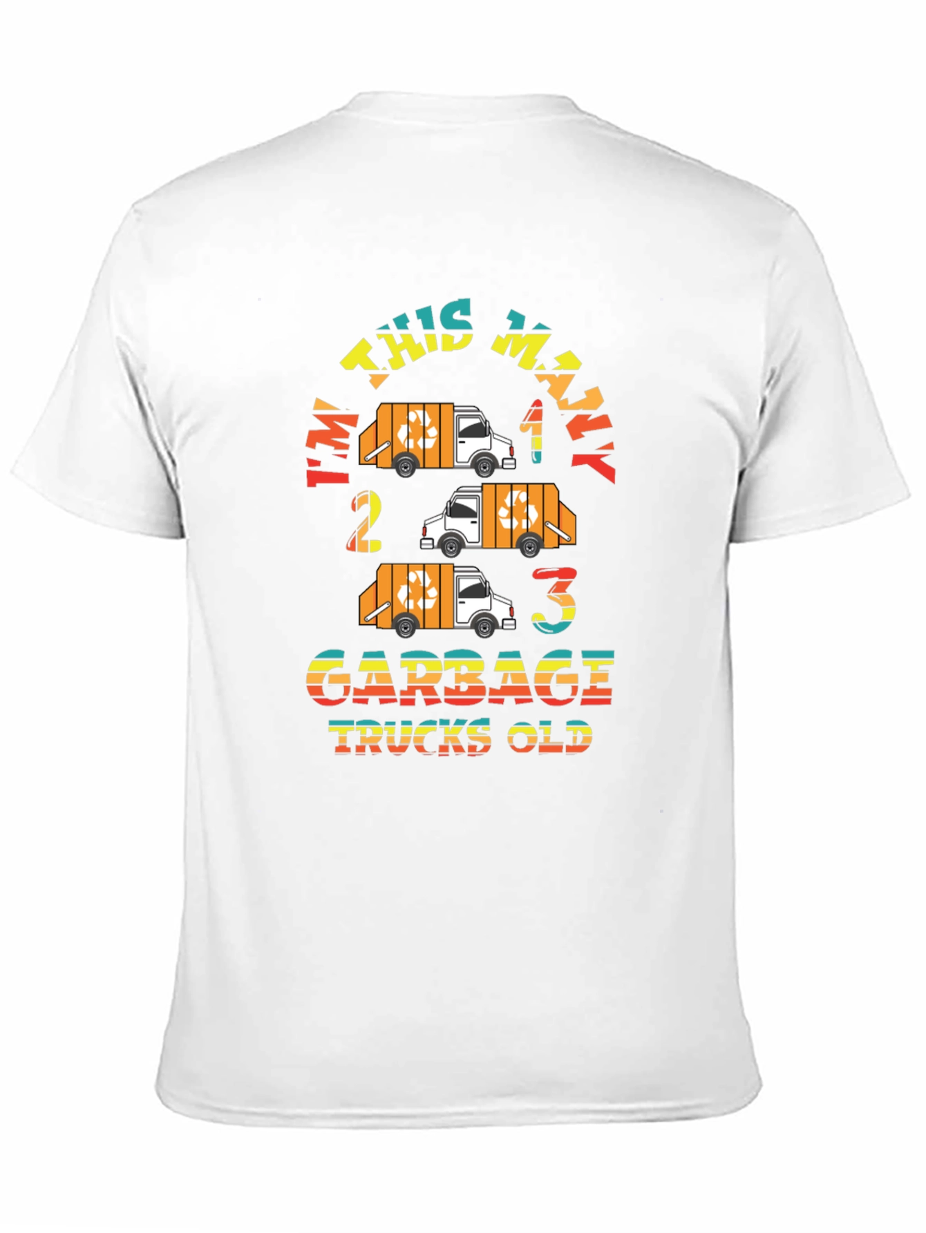 Im This Many Garbage Trucks Old Black Graphic Tee
