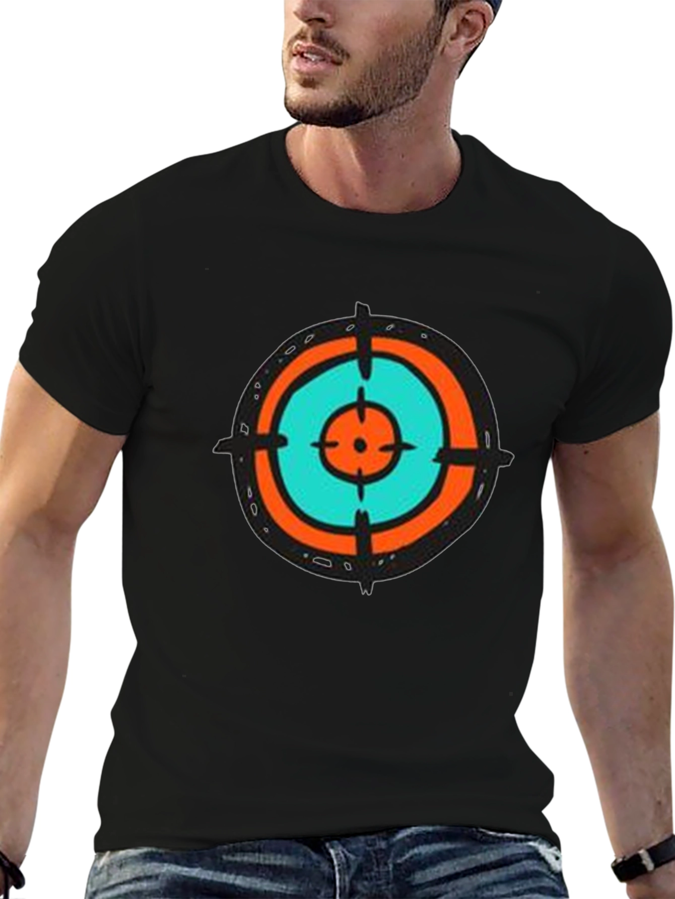Target Tee - Abstract Graphic Print Crew Neck T-Shirt