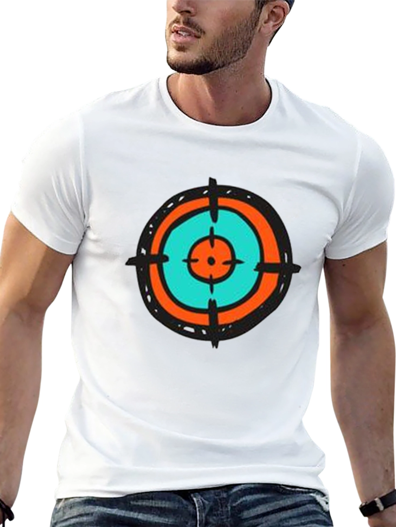 Target Tee - Abstract Graphic Print Crew Neck T-Shirt
