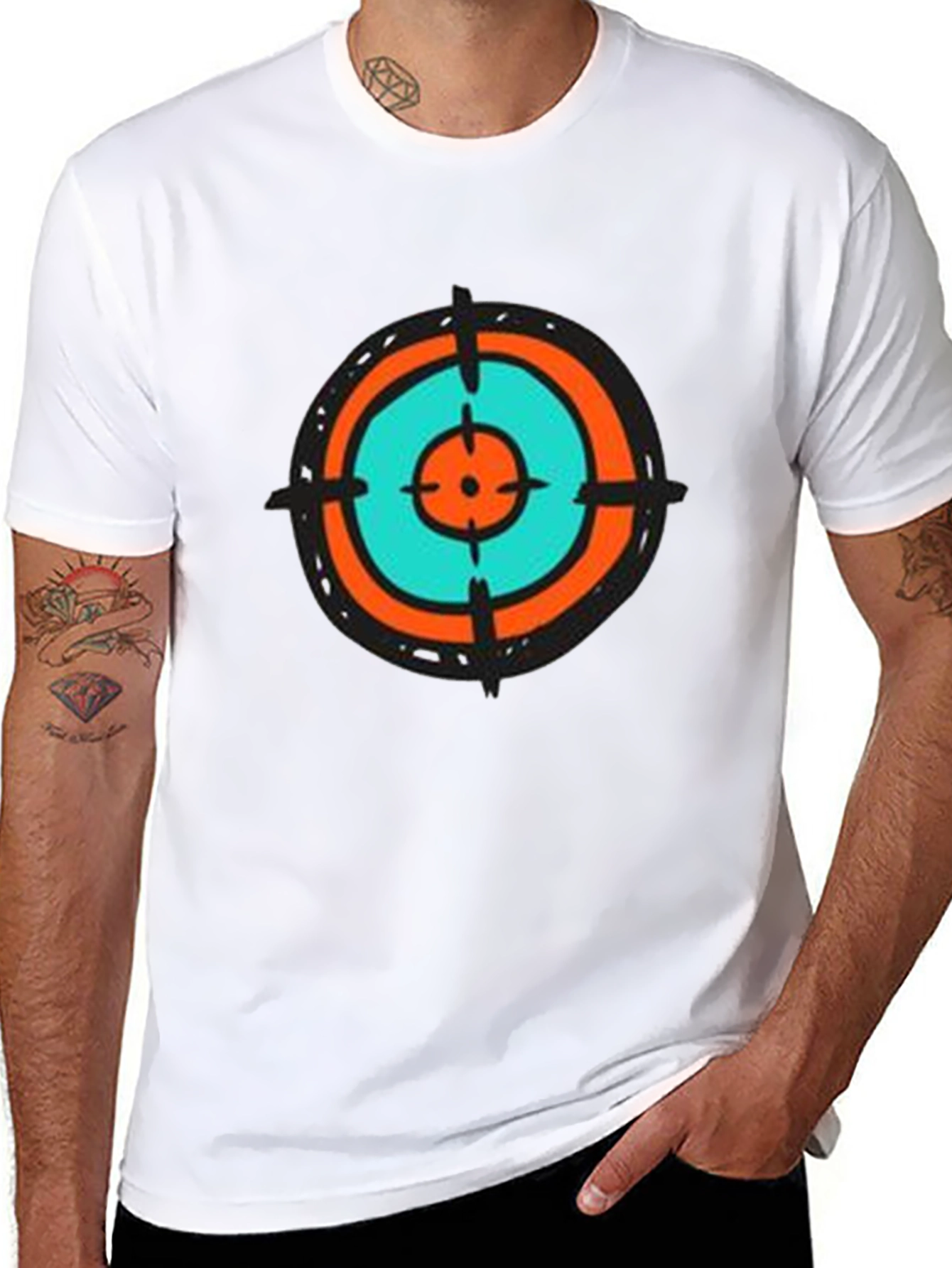 Target Tee - Abstract Graphic Print Crew Neck T-Shirt