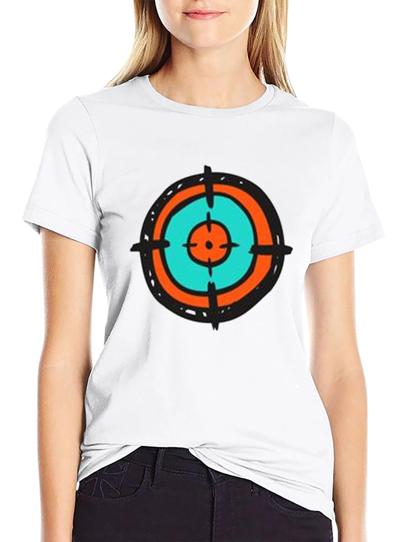 Target Tee - Abstract Graphic Print Crew Neck T-Shirt