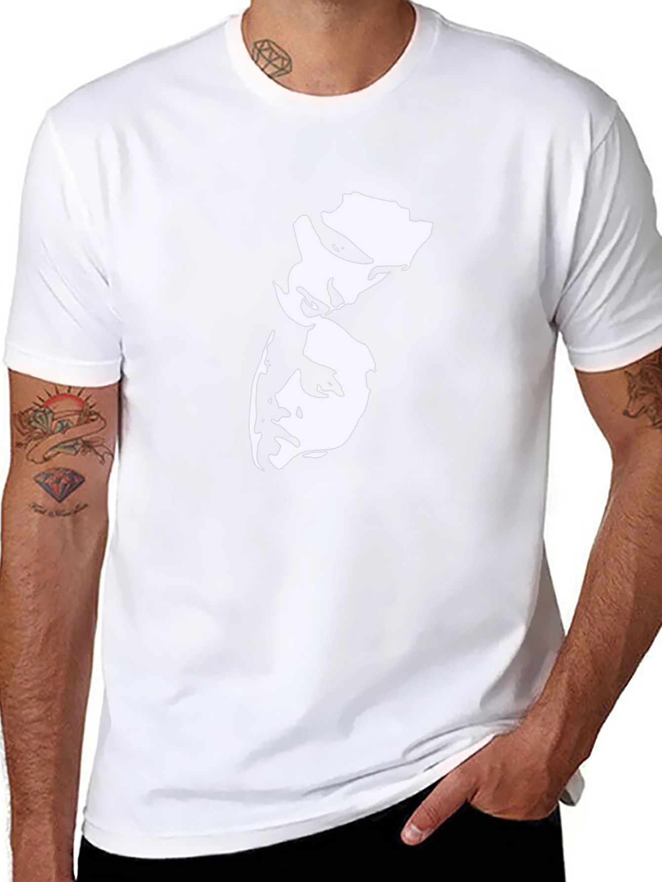 Black Graphic Tee - Dual Face Design