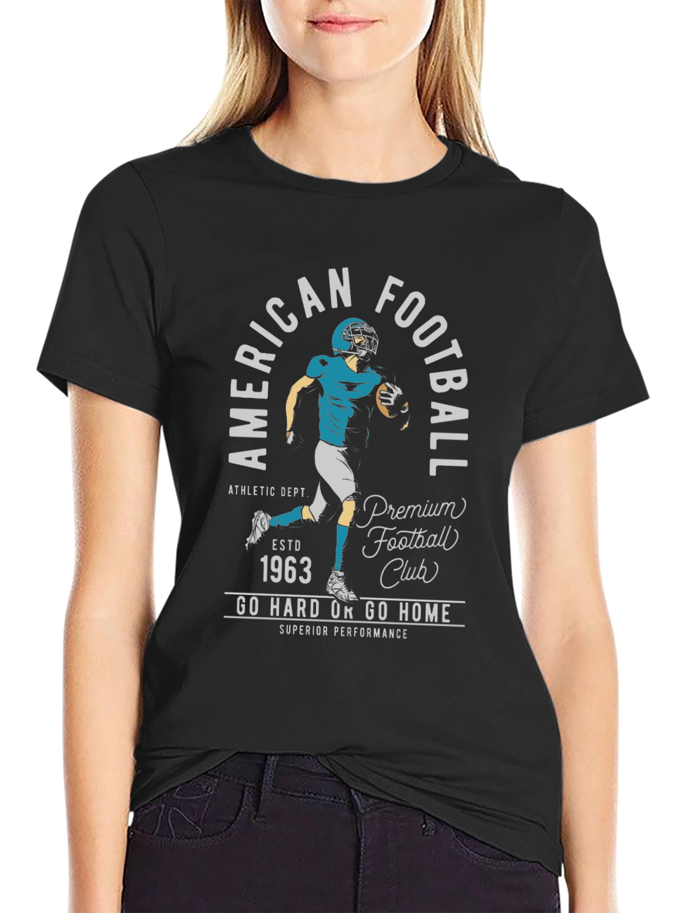 American Football Club Black Graphic T-Shirt