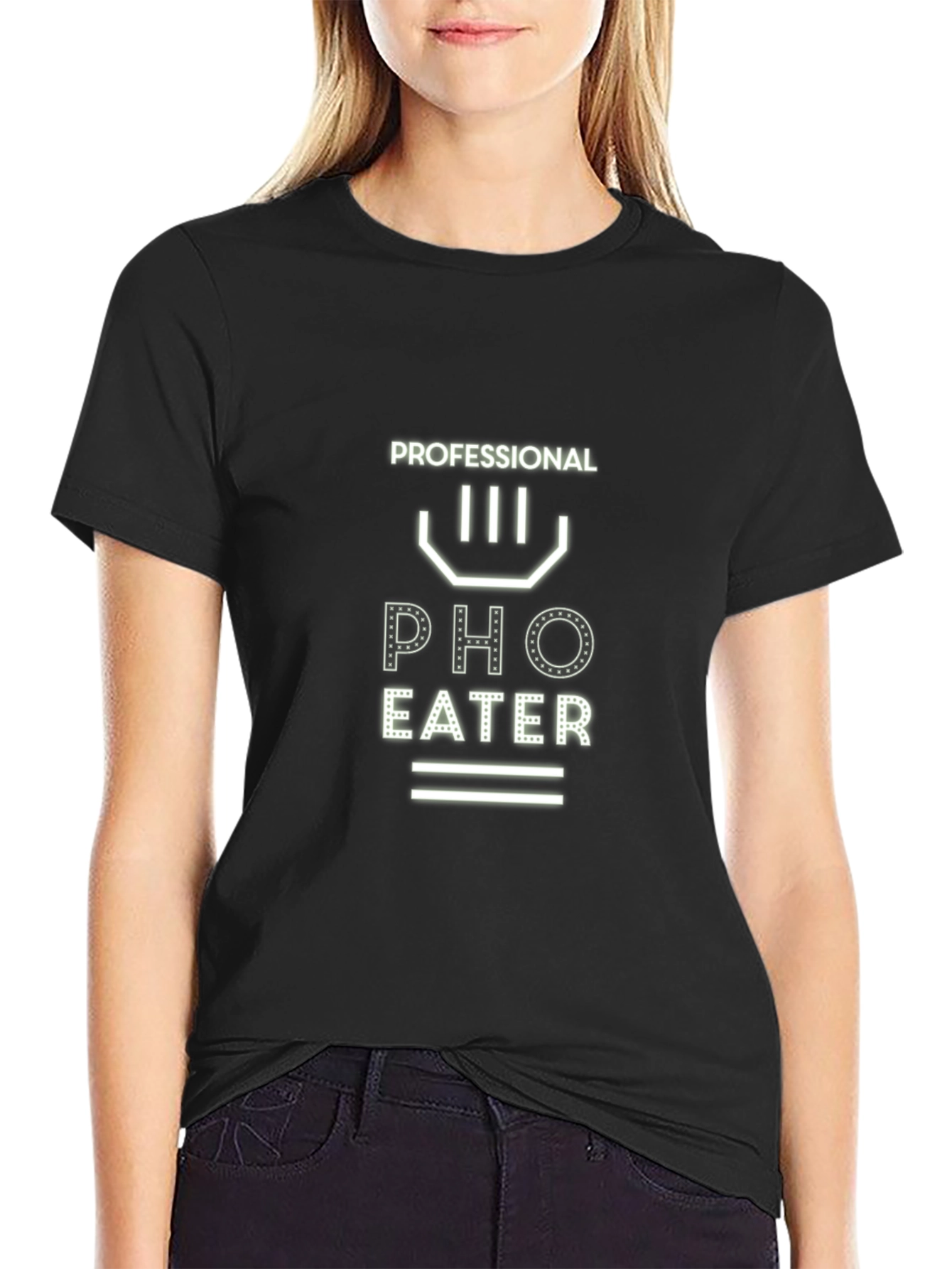 Professional Pho Eater Black Graphic T-Shirt