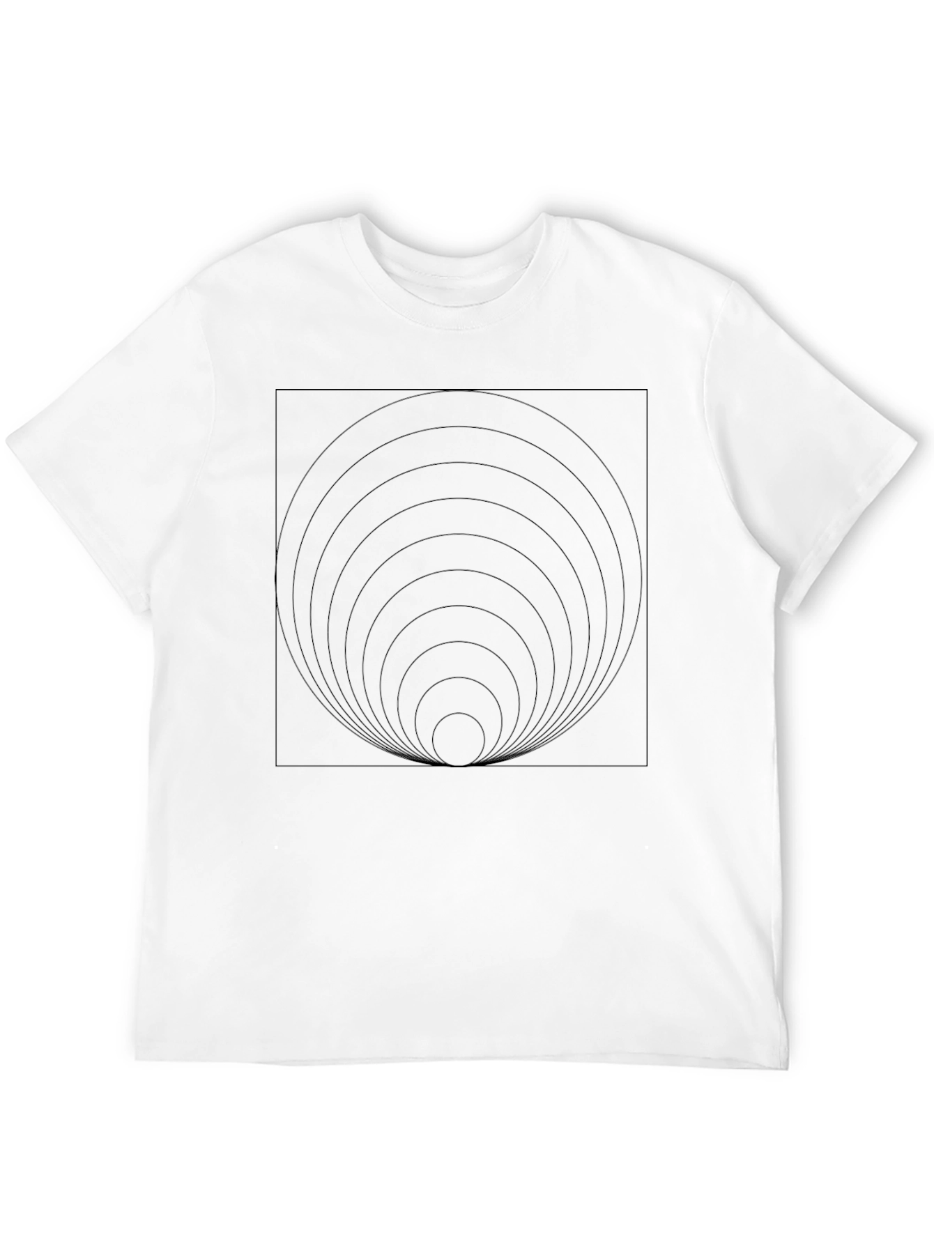 Black Circle Square Graphic Tee - Modern Style