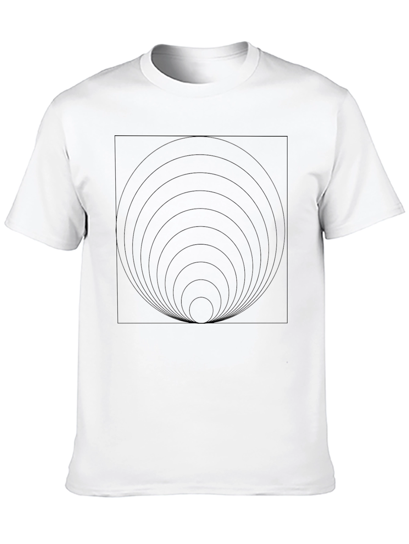 Black Circle Square Graphic Tee - Modern Style