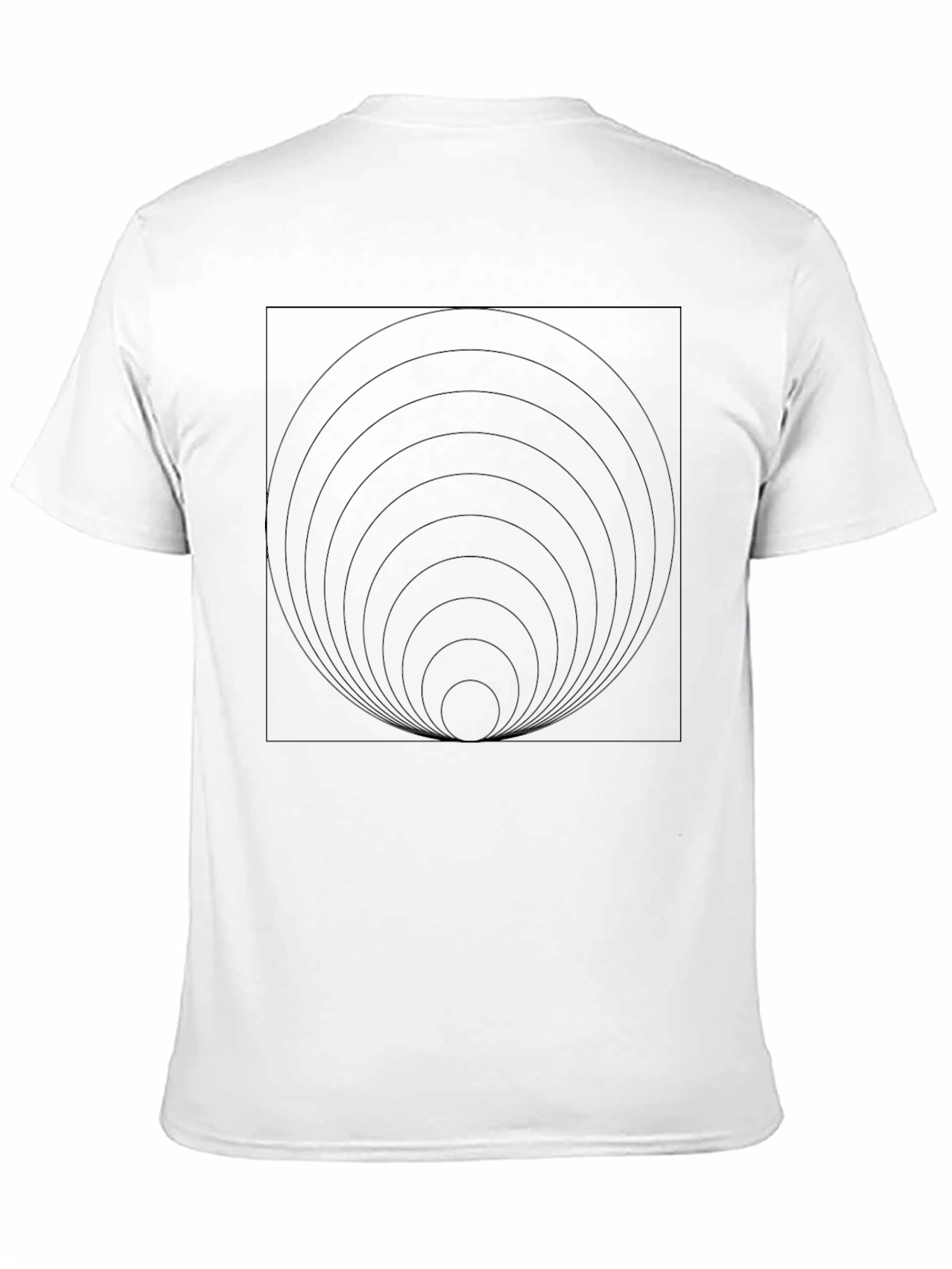 Black Circle Square Graphic Tee - Modern Style
