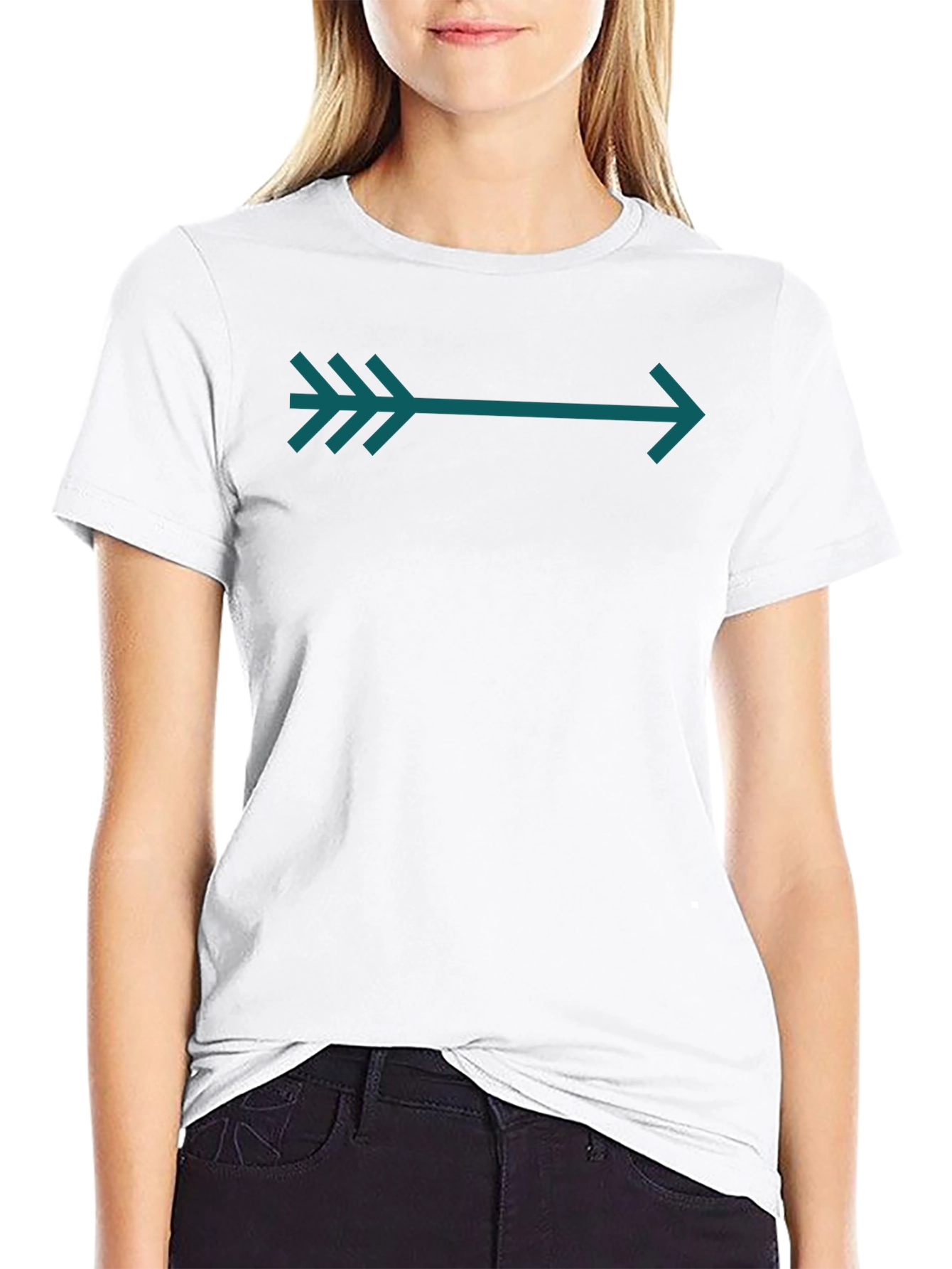 Arrow Graphic Tee - Teal on Black