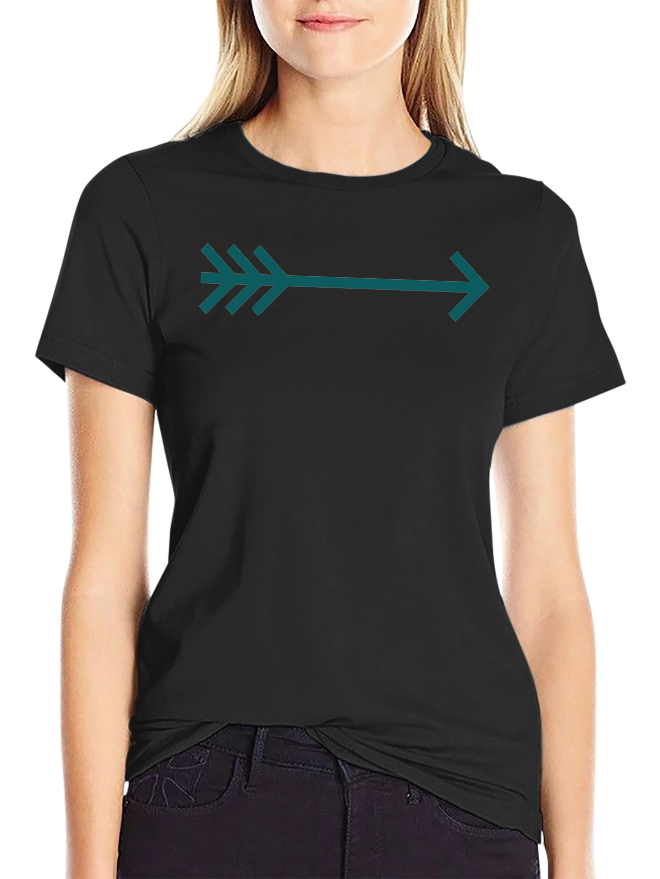 Arrow Graphic Tee - Teal on Black