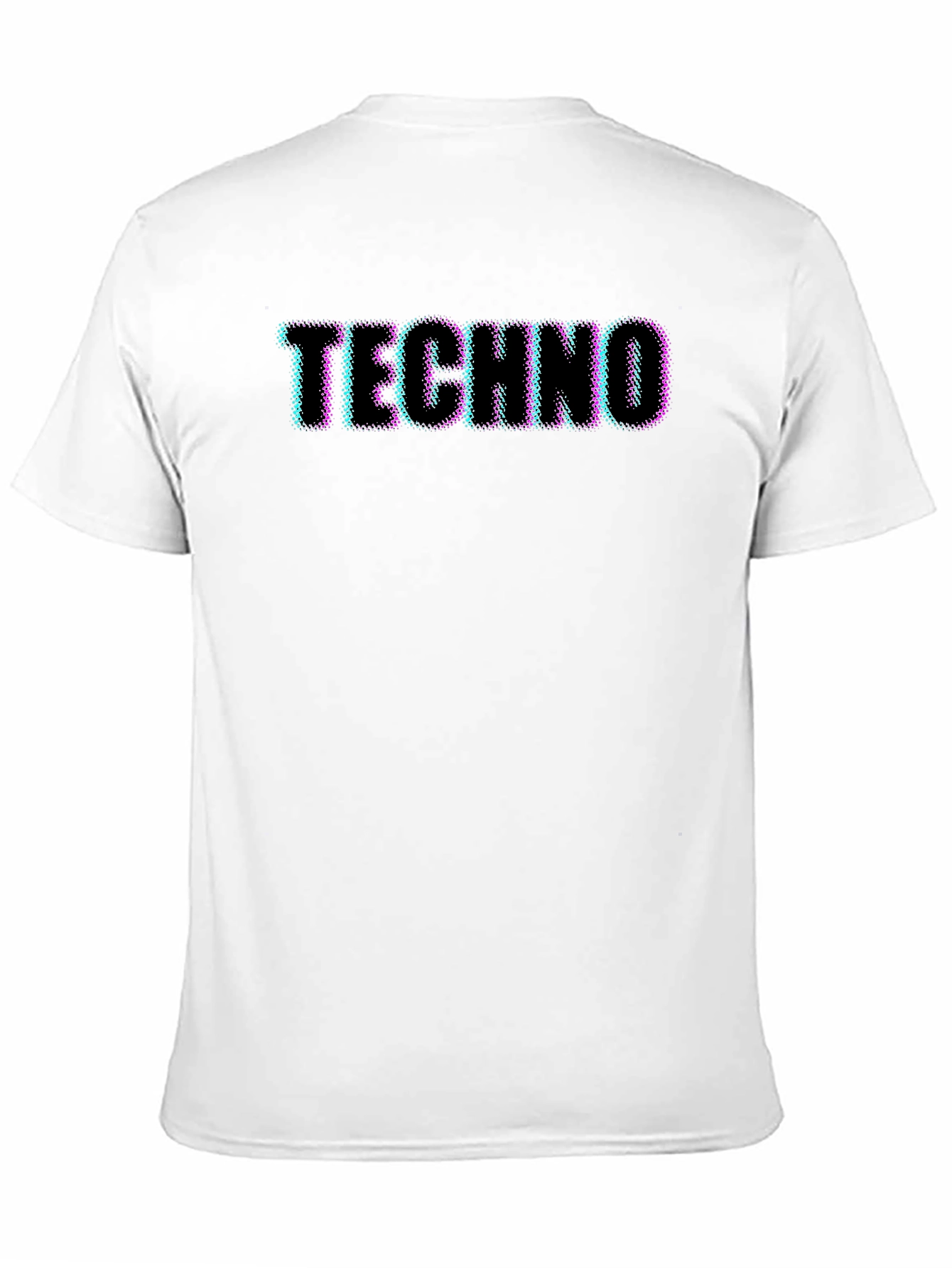 Retro Techno Graphic Tee - Black Cotton T-Shirt