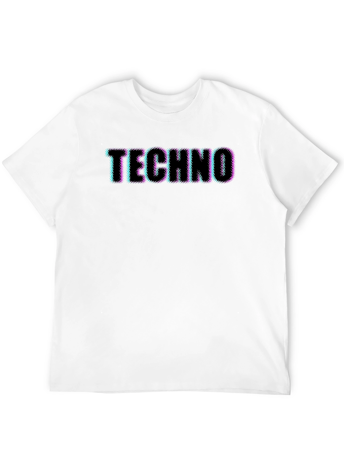 Retro Techno Graphic Tee - Black Cotton T-Shirt