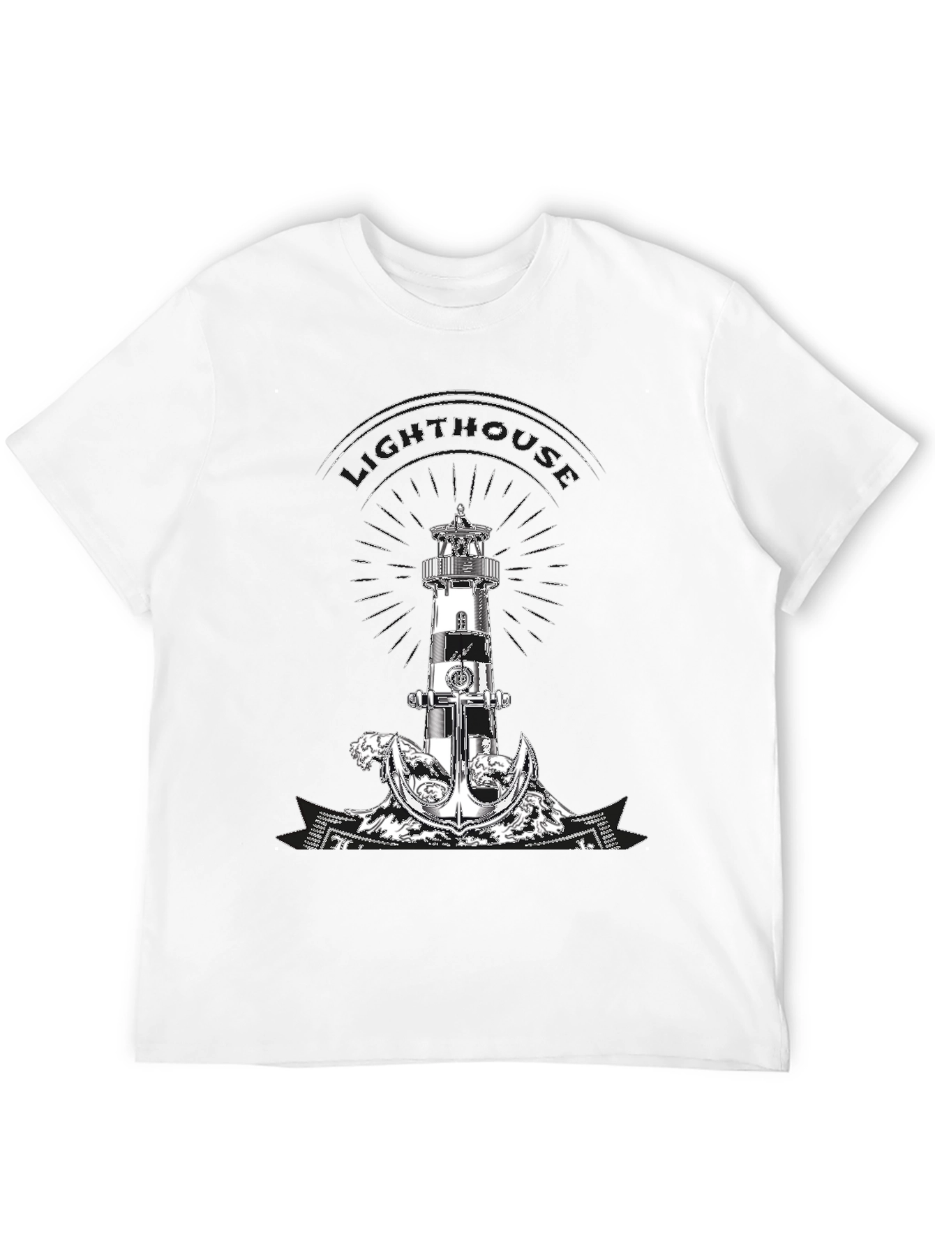 Lighthouse Anchor Graphic Tee - Nautical Style
