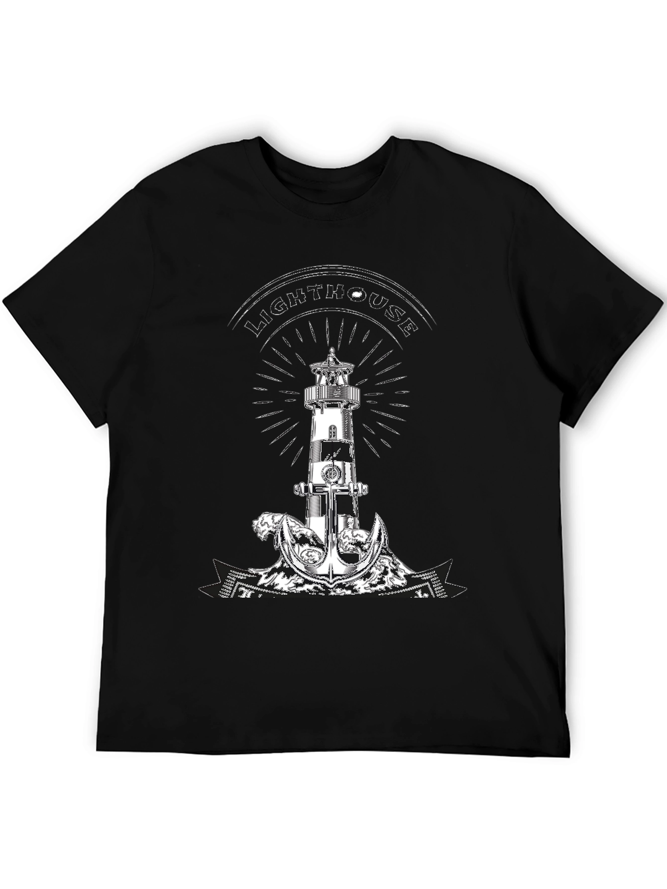 Lighthouse Anchor Graphic Tee - Nautical Style