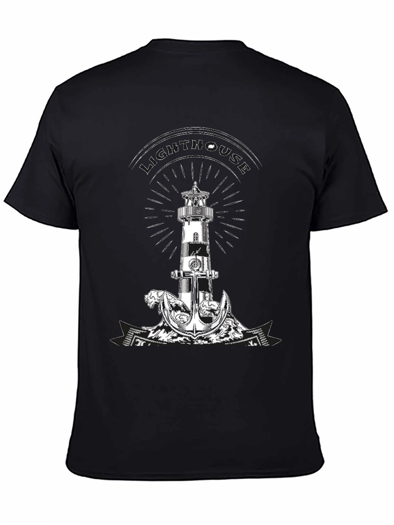Lighthouse Anchor Graphic Tee - Nautical Style