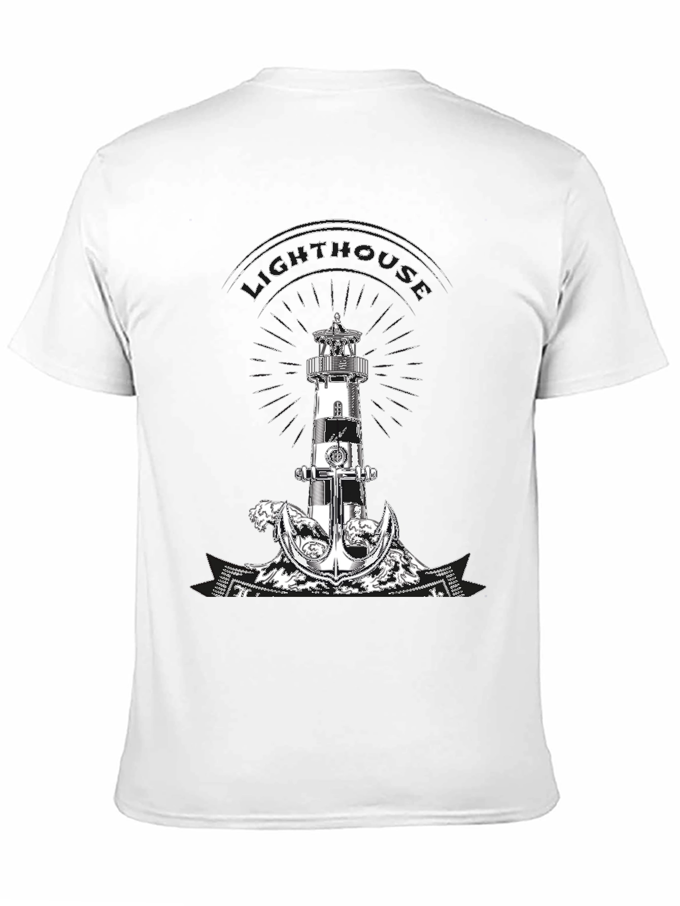 Lighthouse Anchor Graphic Tee - Nautical Style