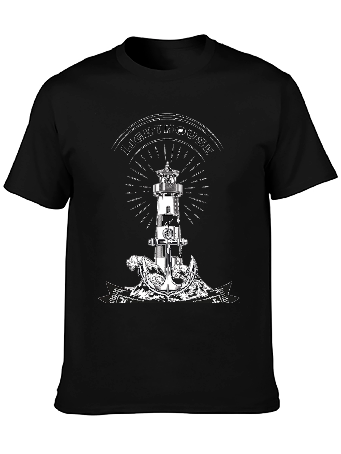 Lighthouse Anchor Graphic Tee - Nautical Style