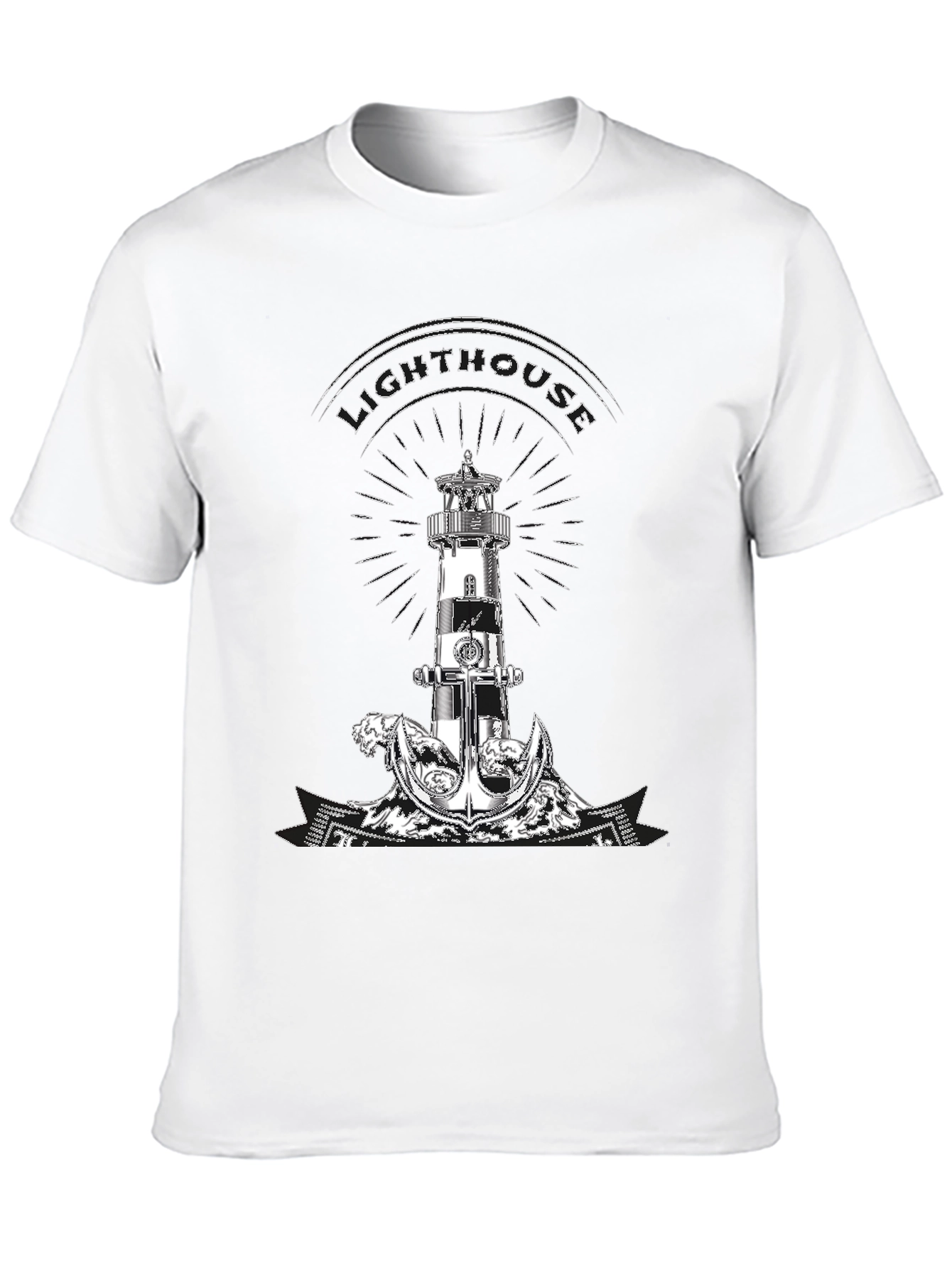 Lighthouse Anchor Graphic Tee - Nautical Style