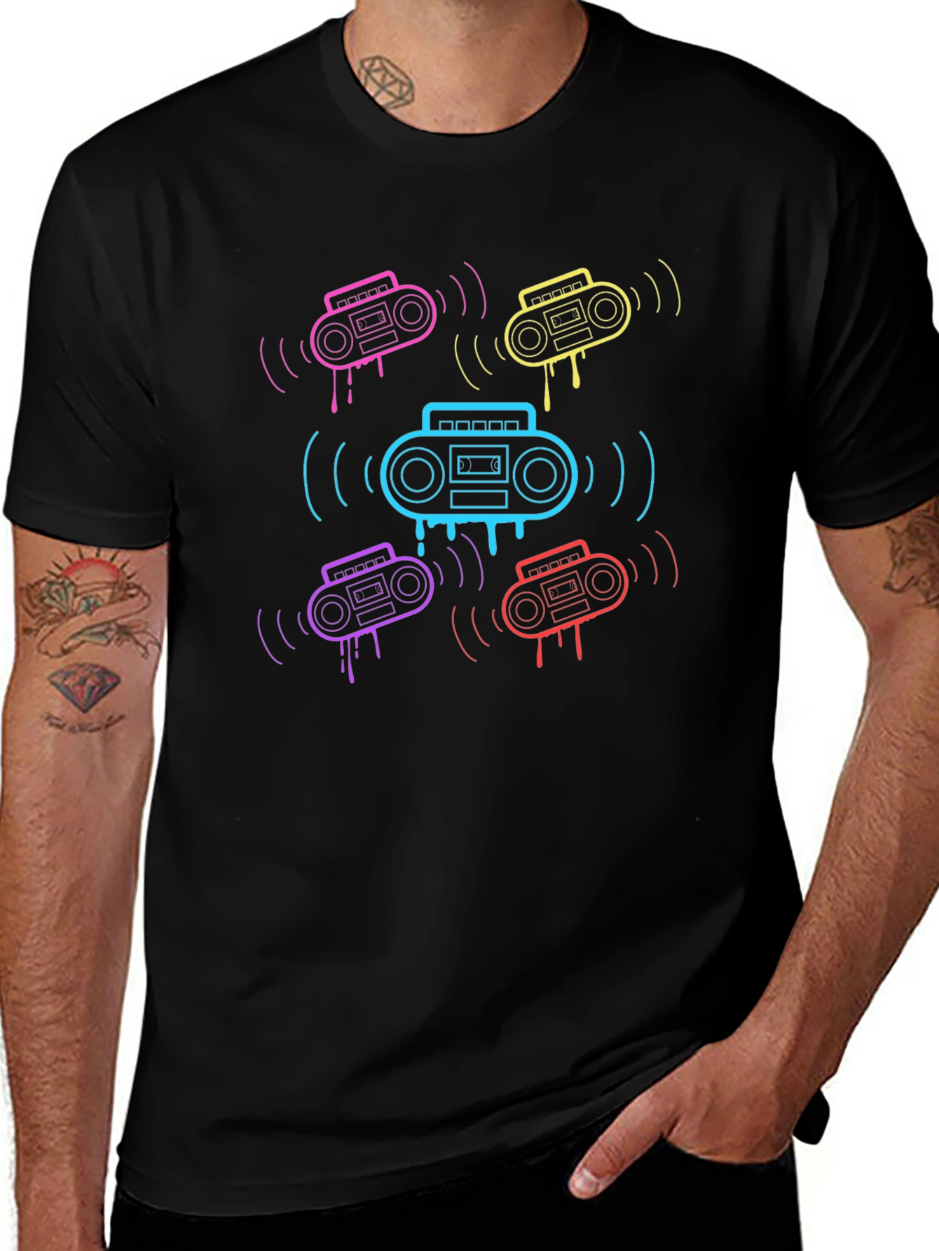 Retro Boombox Graphic T-Shirt