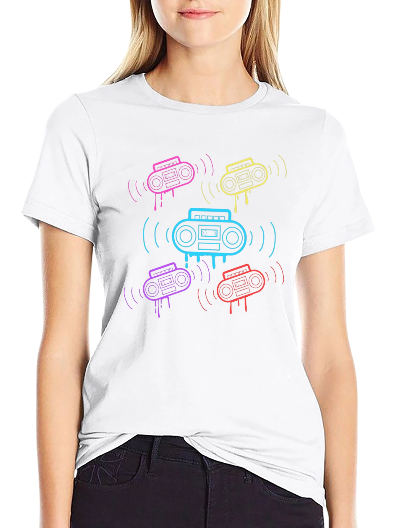 Retro Boombox Graphic T-Shirt